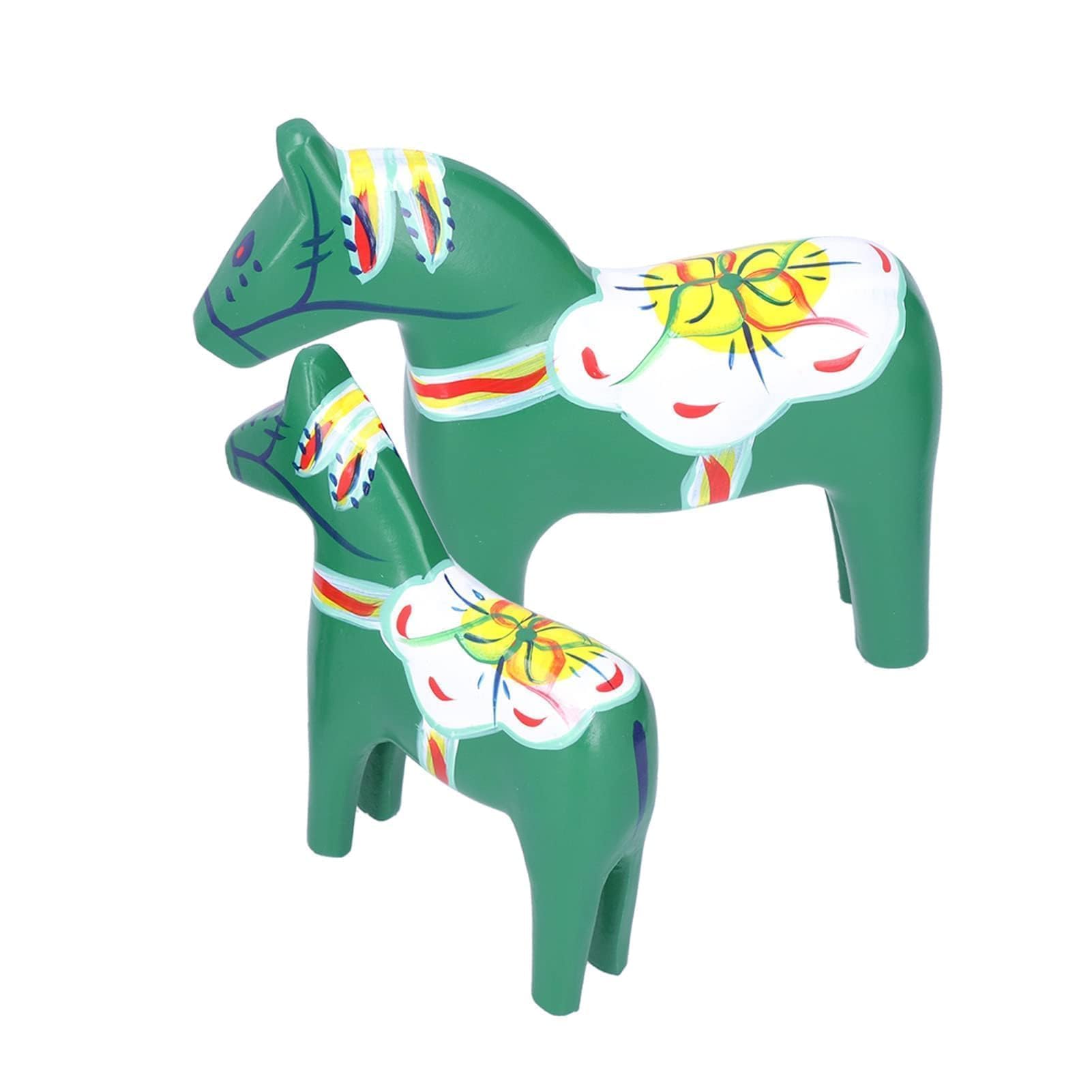 Wooden Horse Statue Set Hand Painted - Blue Green Red White-image-60743d11-8b0c-4b95-be9c-a5bd78ab5a30-118733