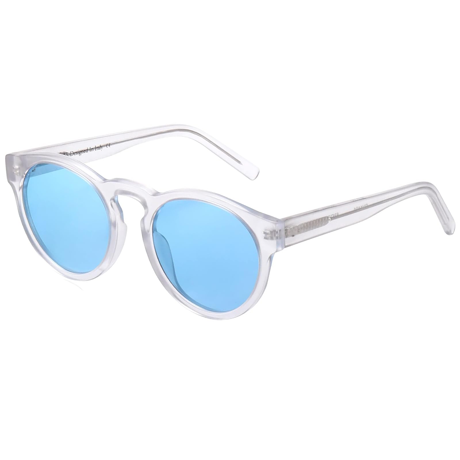 Women's Round Polarised Sunglasses - Transparent Blue 53-image-cfc47a8c-f740-41b6-a0b2-860273723fe0-105657