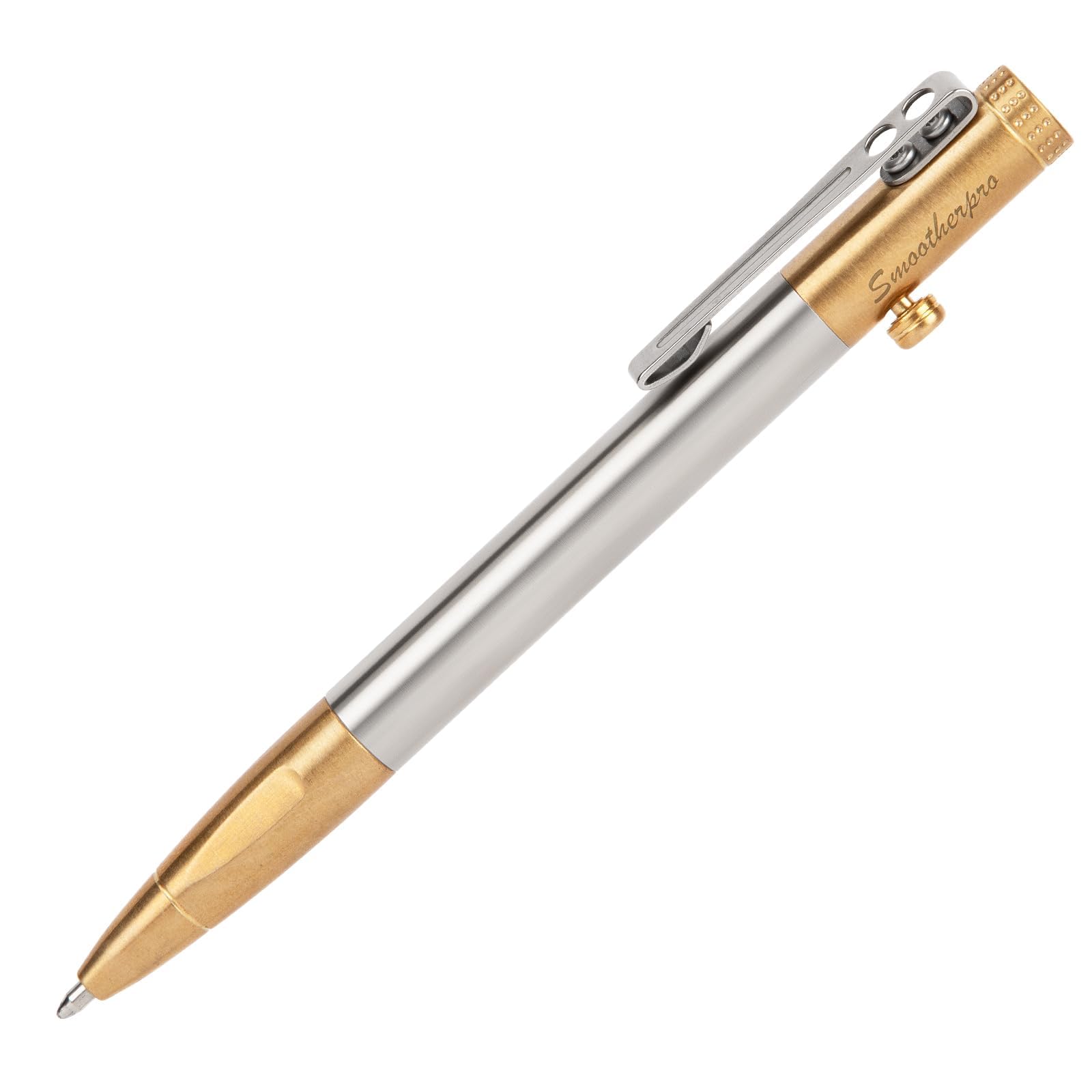 Solid Brass Bolt Action Ballpoint Pen for Tremors & Arthritis - Natural Colour-image-b16d69d3-e427-4d94-ac01-91db02d0ea7b-58655