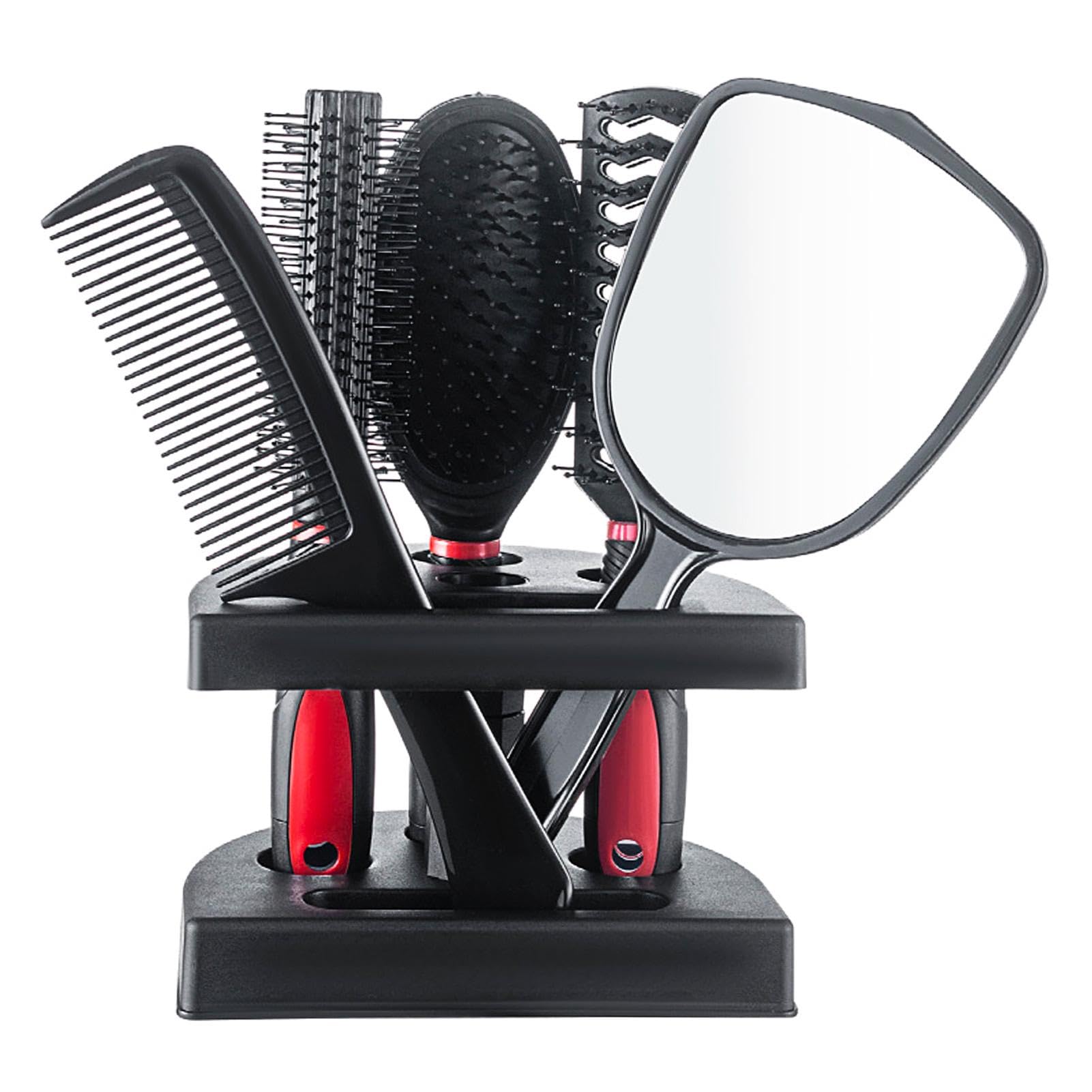 5 Piece Hair Comb Brush Set with Mirror & Holder - Professional Styling Tools for All Hair Types, Massage Scalp - Ideal Gift-image-effd091e-037a-40b5-9888-d27b39e40334-65877