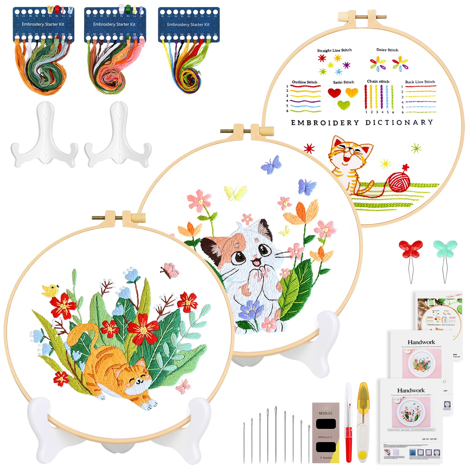 LVNRIDS Sets of Embroidery Kits for Beginners Adults, 4 2 Colored-image-92fdce50-4e60-4f54-9761-2fef1b3351f6-58786