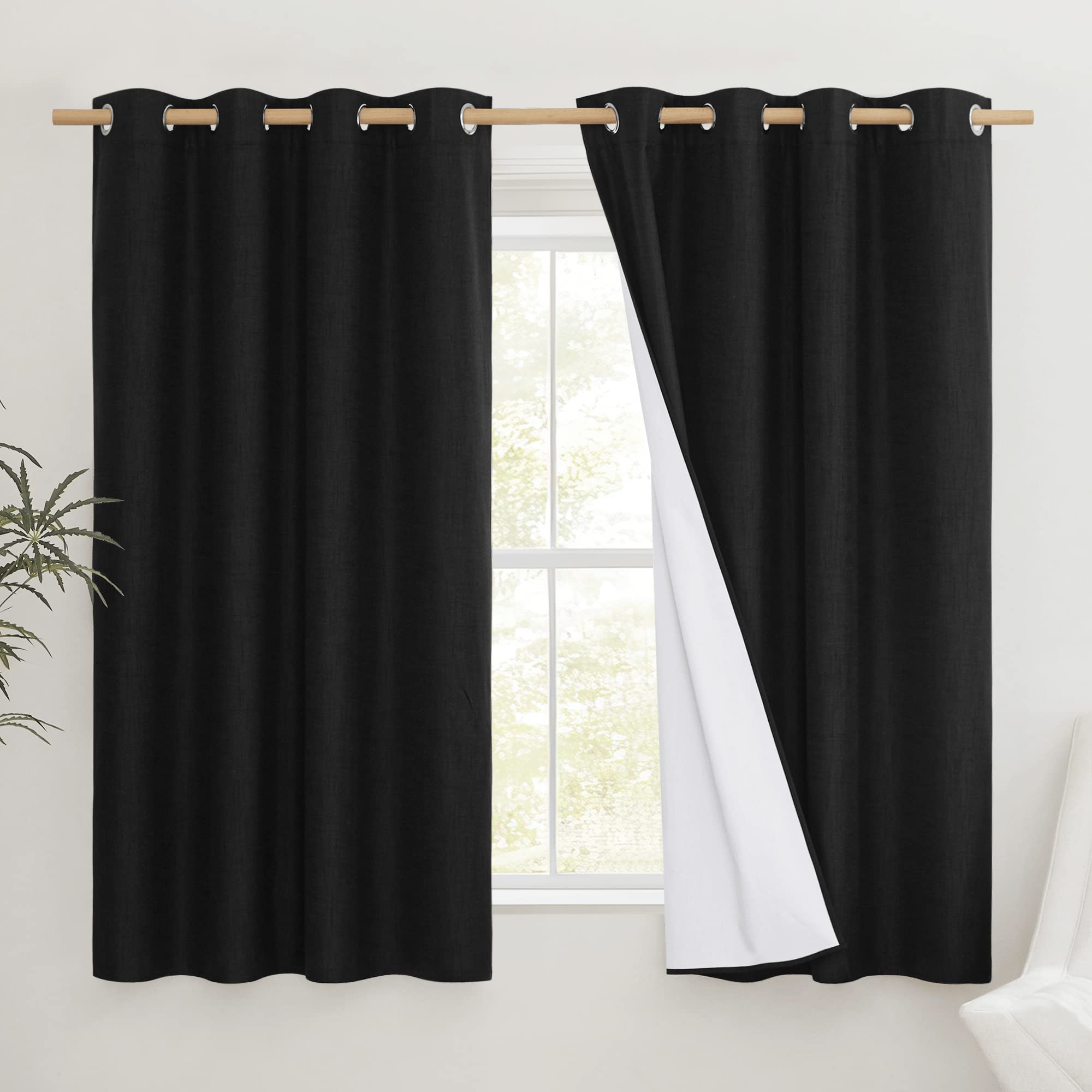 Thermal Blackout Curtains - Cream Beige 52x63 Inch (2 Panels)-image-74da3e52-92e2-4732-9592-15399f0da724-116669