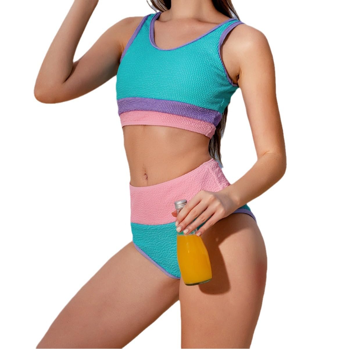 Women's Padded Bikini Set - Green Pink 12-image-b5d7808f-e908-4b6d-91e3-d83f482f08fe-109437