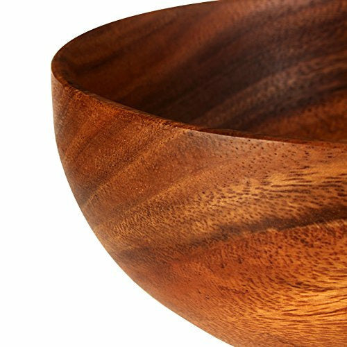 Premier Housewares Rustic Wood Fruit Bowl | Solid Carved Acacia Salad Bowl | 10 X 26 X 26 Cm - View #9
