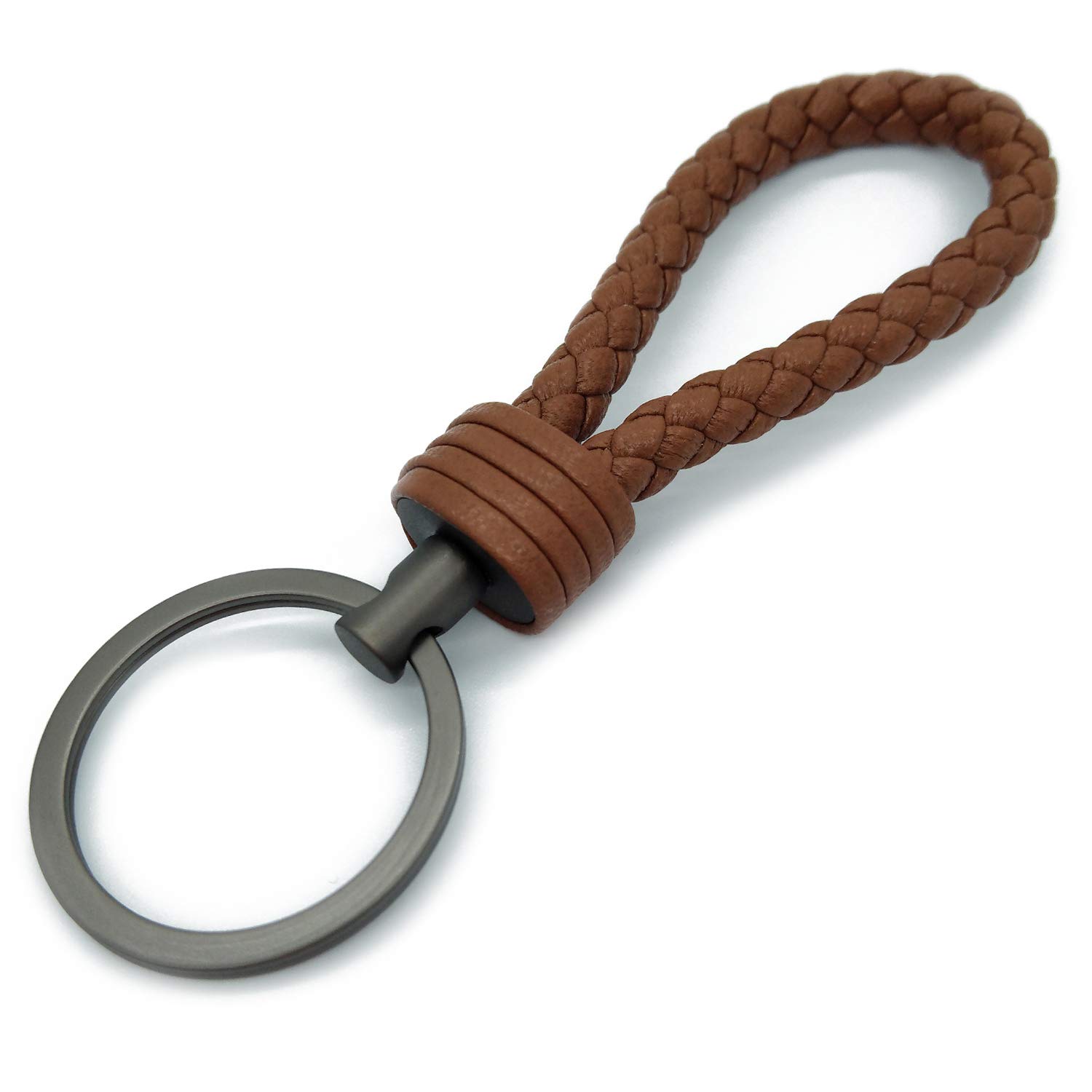 Leather Handwoven Keychain - Light Brown L-image-71fc4044-317c-4a4a-8050-3bb09c8d9c96-123480