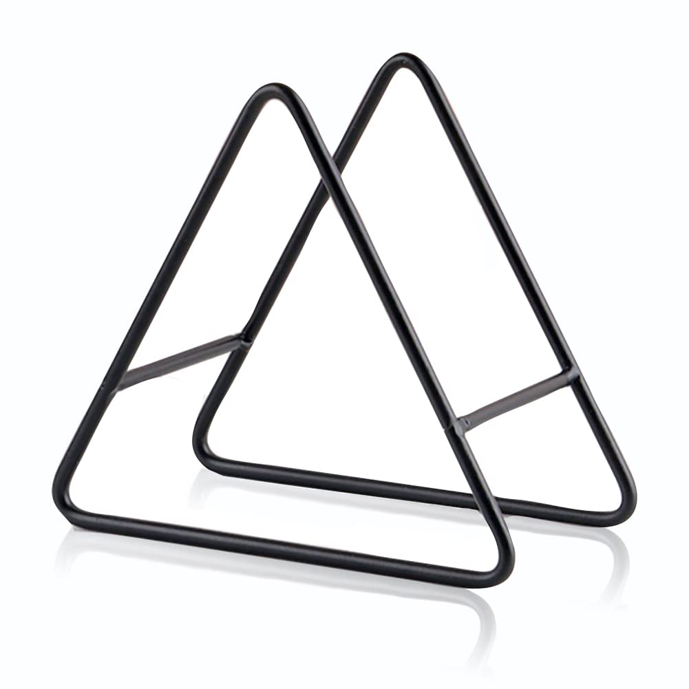 Modern Triangle Black Iron Coaster Holder for 4-9 Coasters - Space Saver & Organiser-image-a9737616-f5a5-48c2-aad6-ba30e96f8382-55861