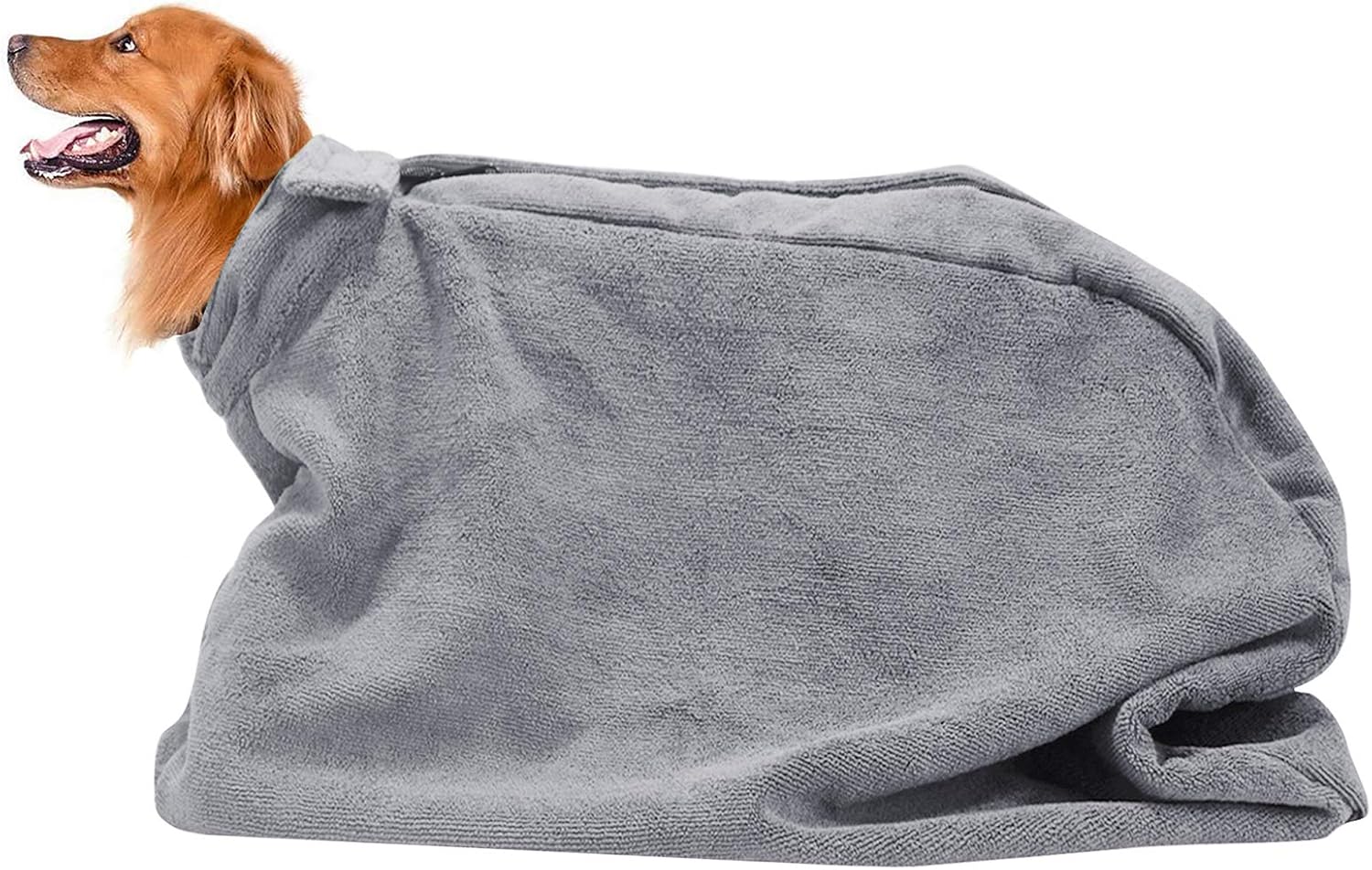Dog Bathrobe Towel Microfibre - Light Grey X-Small-image-aac7ba13-a206-4709-8289-a53e1c0f8b3a-125356