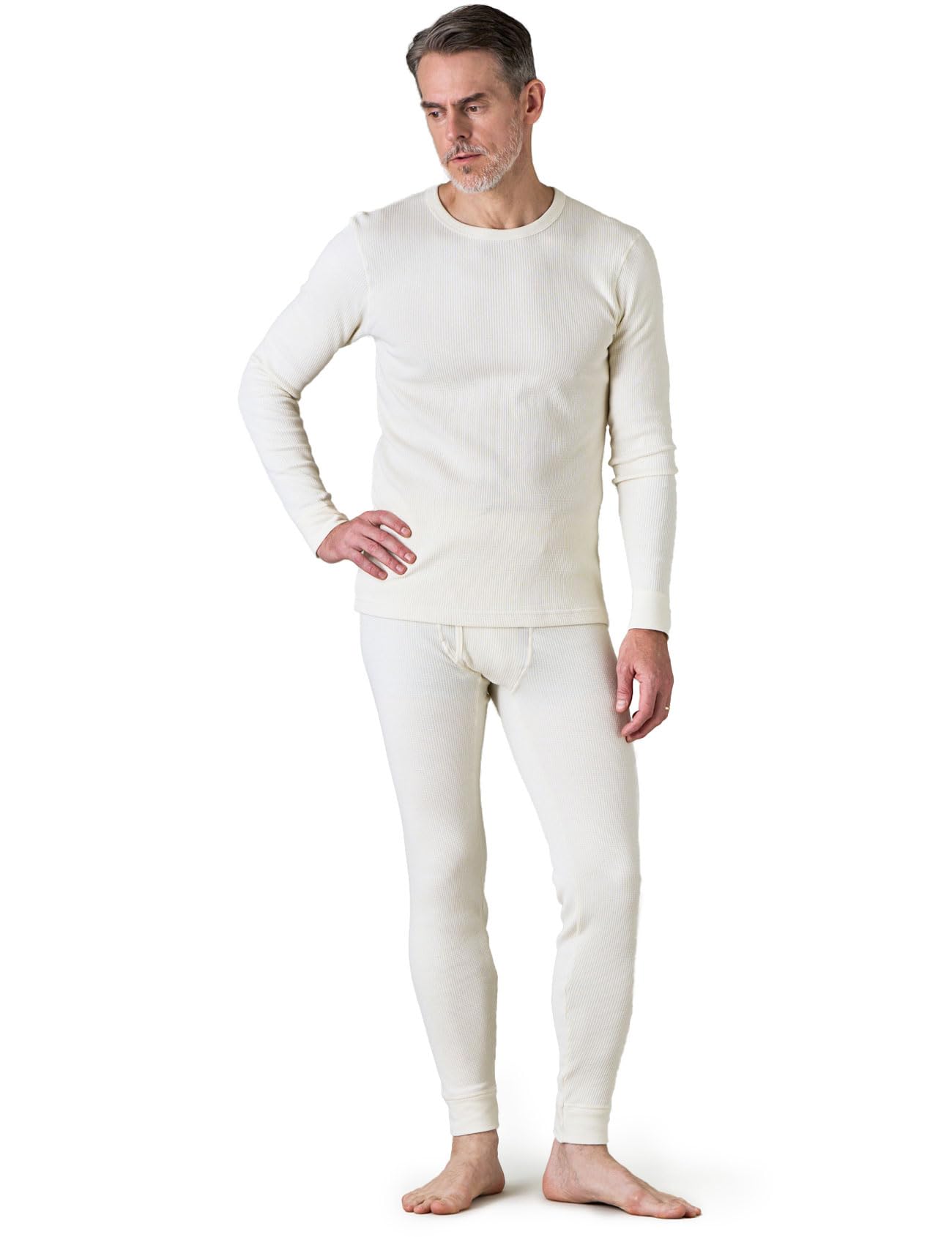 Men's Waffle Thermal Underwear Set - Off-White XXL-image-94f0f34c-caed-4b51-b040-e83c86ac9309-94870