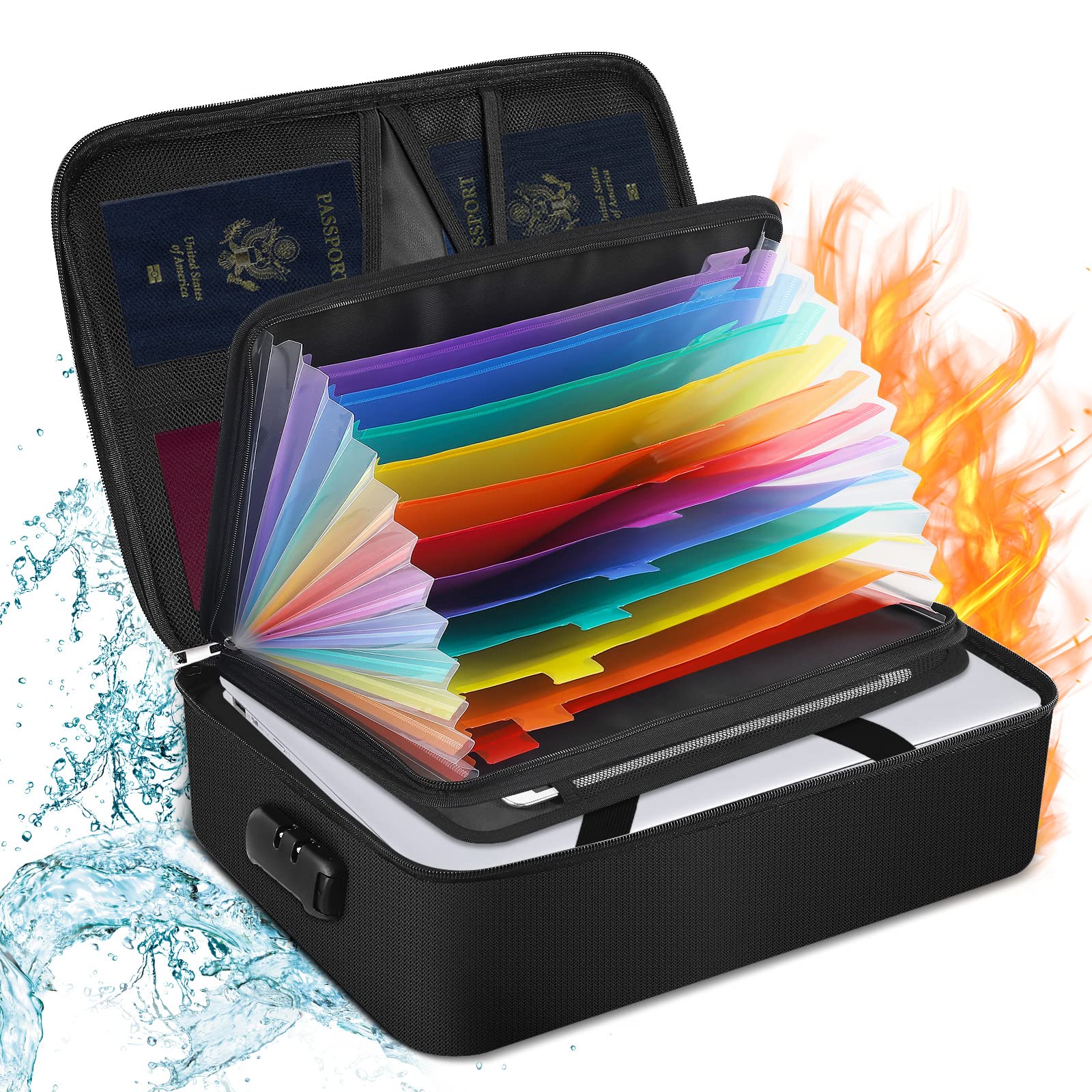 Fireproof Document Box 13 Pocket Folder - Colourful Bag-image-680320ba-d7fa-4c45-8e92-94b333836b1e-94192
