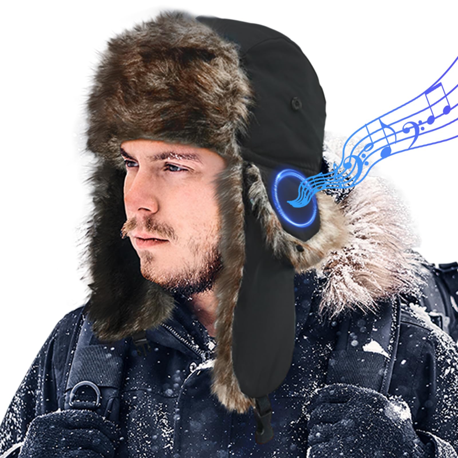 Joythink Trapper Hat with Headphones Warm Trooper Hat Bluetooth Black-image-879e34f5-5be6-4c01-8464-ac06b2f86557-46685