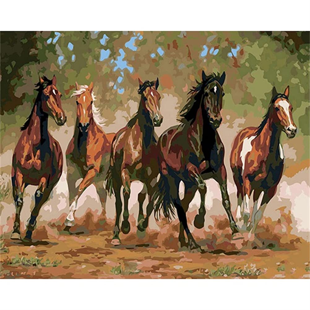 Meecaa Paint by Numbers Kit - Running Horse Splash Art, Ideal for Adults & Beginners, 16x20 inch-image-dbeddbda-d50c-486b-8c34-1ad26e886546-67724