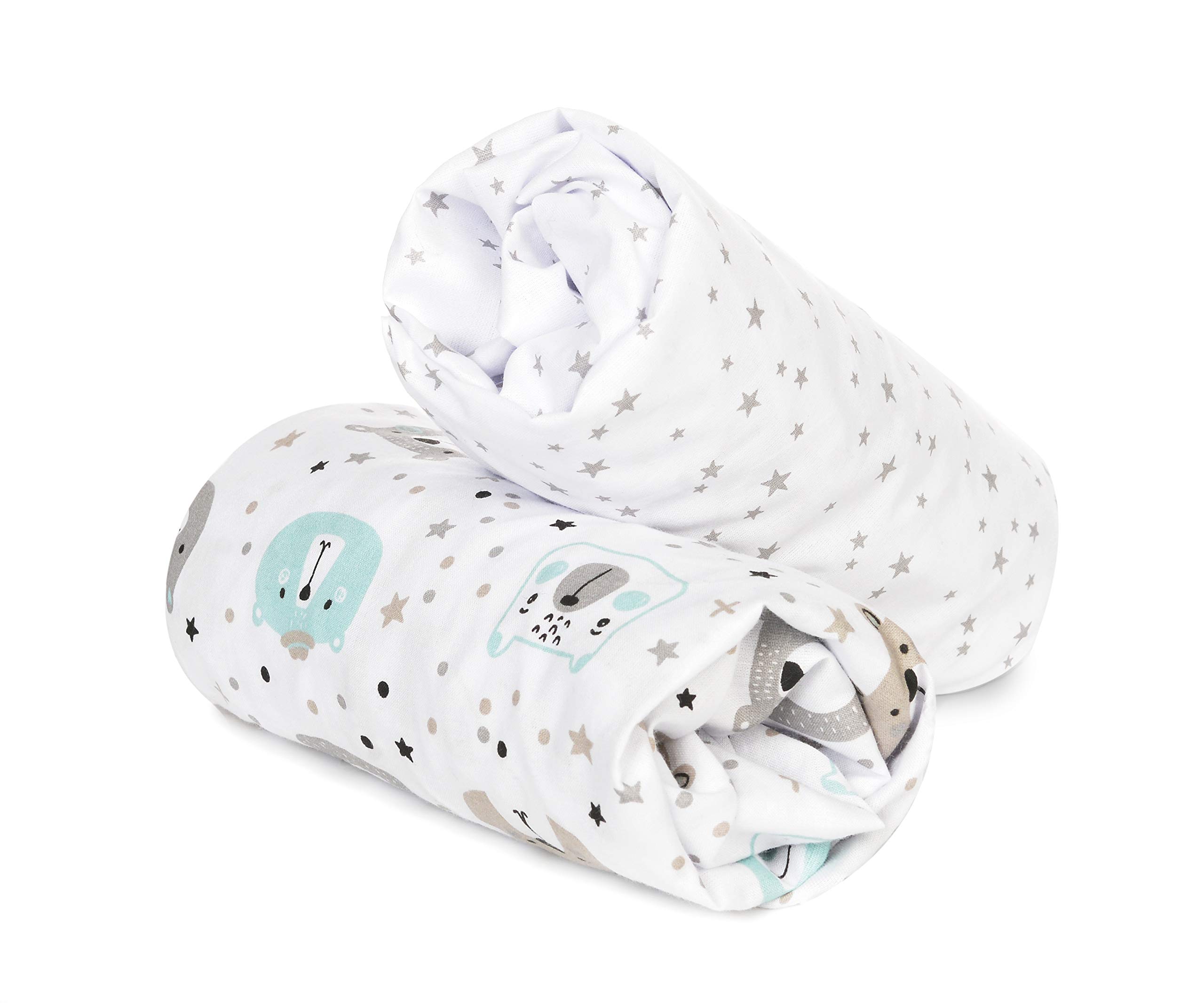 Set of 2 Warm Flannel Fitted Sheets for Baby Cots & Cribs - 100% Cotton, 83x50cm-image-974b6f5e-b60f-4295-ad1e-46cfad12a097-66676