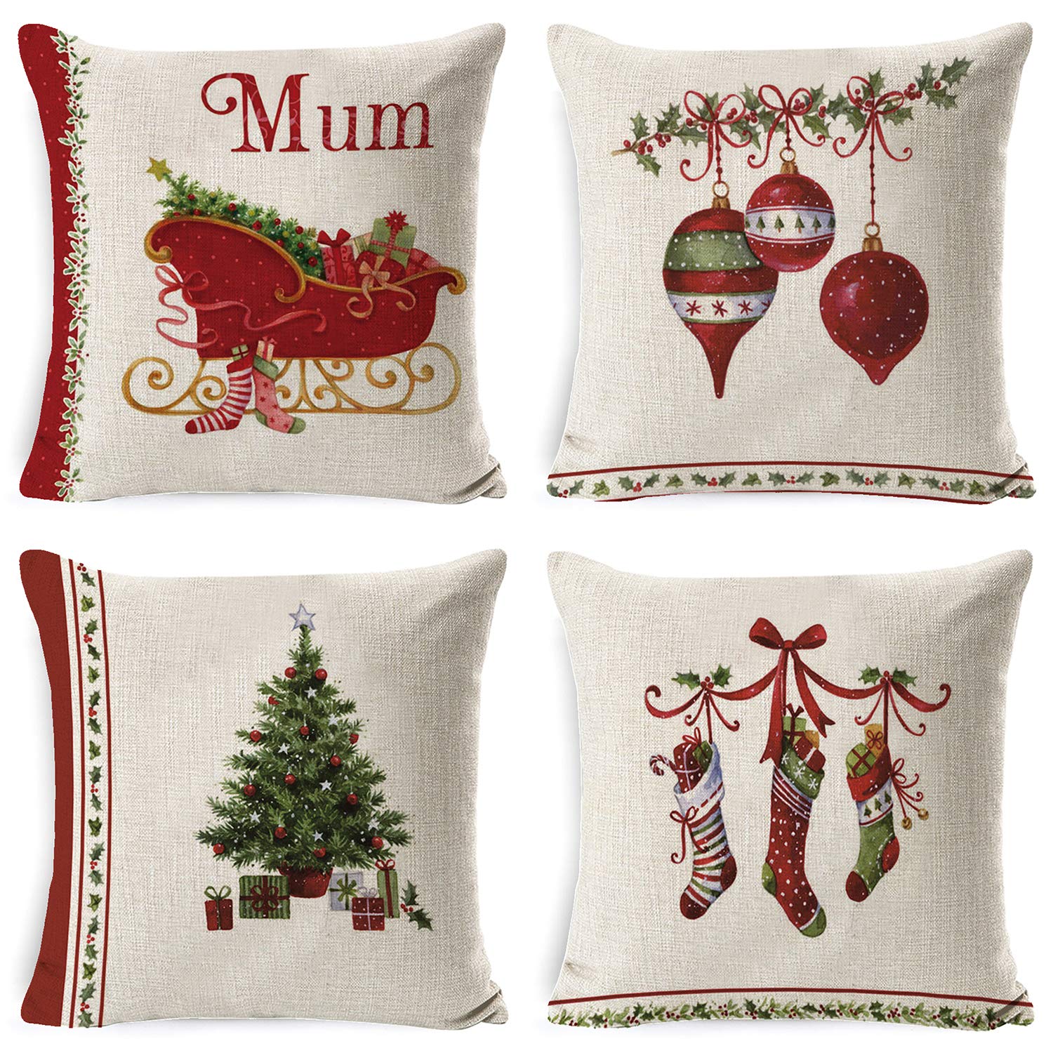 Yuson Girl Set of Christmas Pillow Cushion Cover Sofa Couch 4-image-9ec49a19-d058-4a9b-bde9-1836658e1111-58553