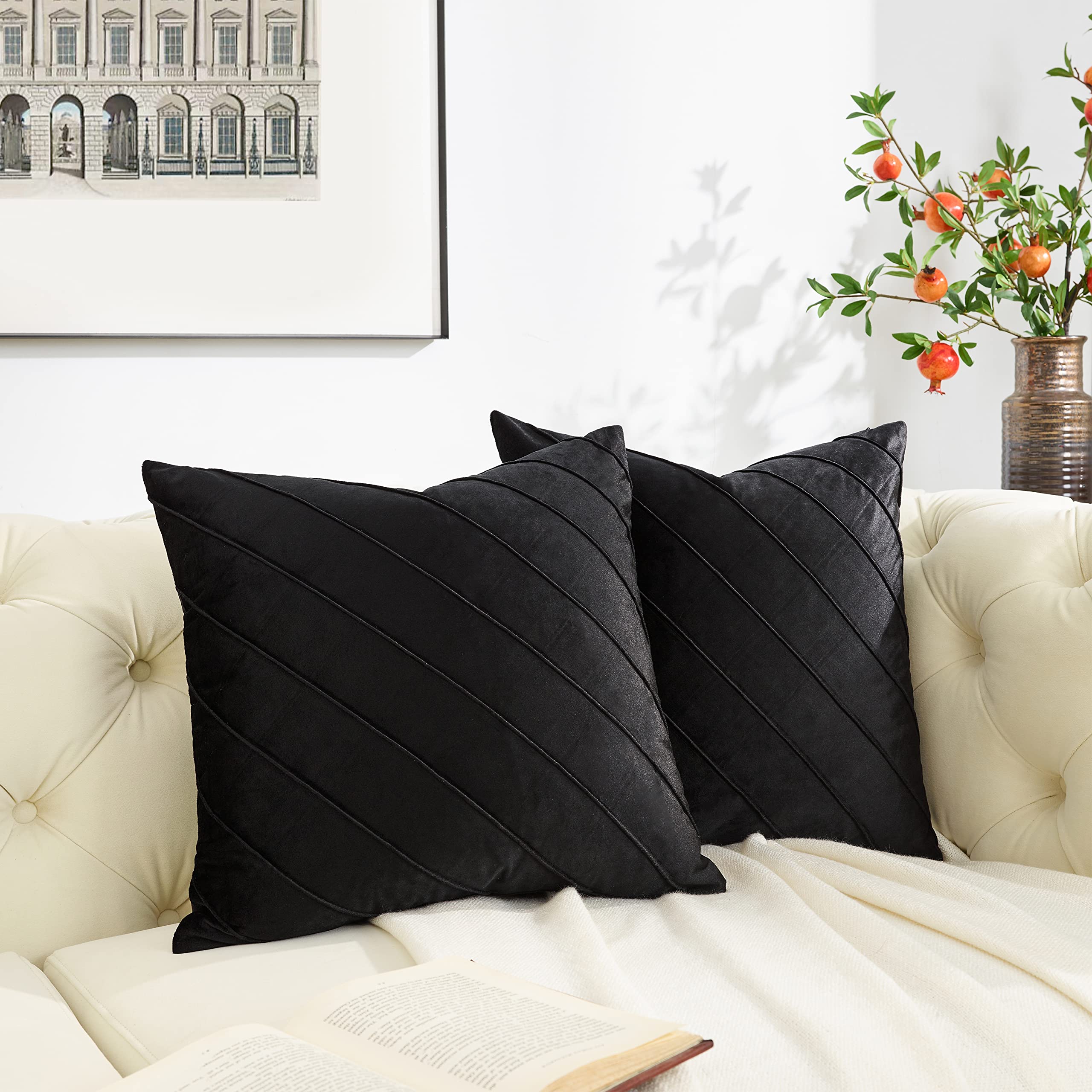 Velvet Cushion Covers 2 Pack - Black 50x50 cm-image-6053aacc-b1ef-4373-b14f-1ae698e8aa30-117180