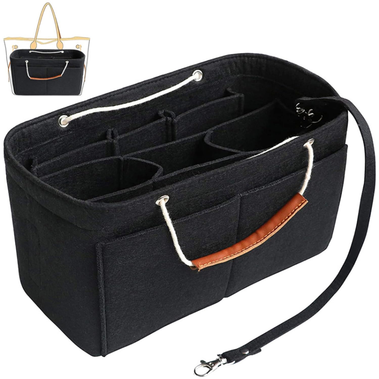 Tote Bag Organiser with 11 Pockets - Black XL-image-204679d3-ef4a-4de9-9e5a-802061011eb3-120409