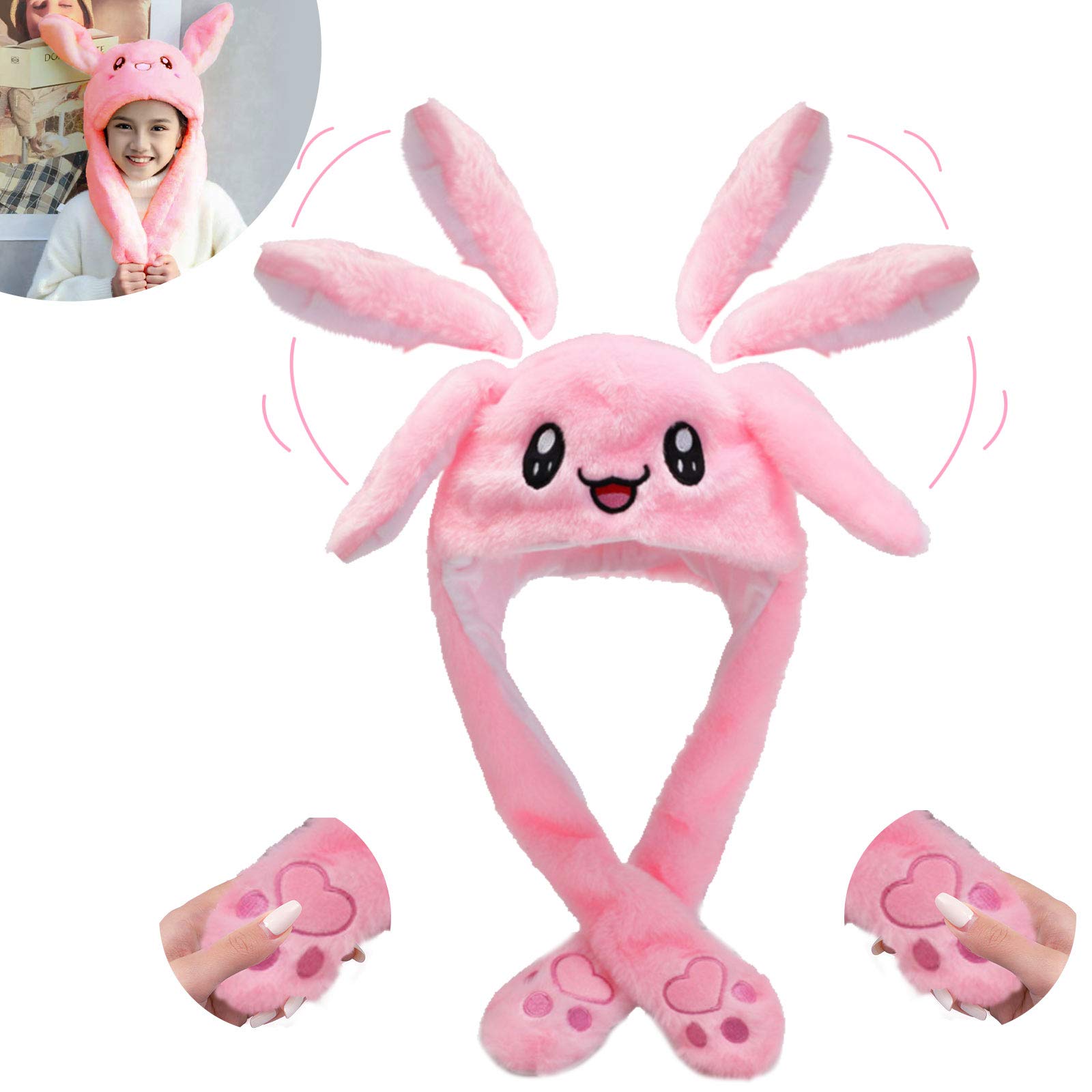 Cute Pink Plush Bunny Hat with Moving Ears - Fun Easter Gift for Women, Teens & Cosplay Parties-image-a62eeaba-4a3c-4b5c-89f0-96b23a1358b2-66721