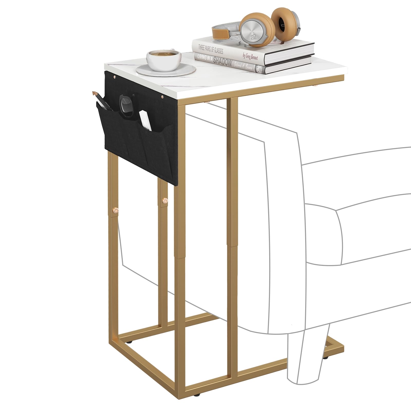 C Shaped Side Table with Storage - White 1 Pack-image-3c92c5ec-b248-4dbf-834a-baaf8b3a9282-122179