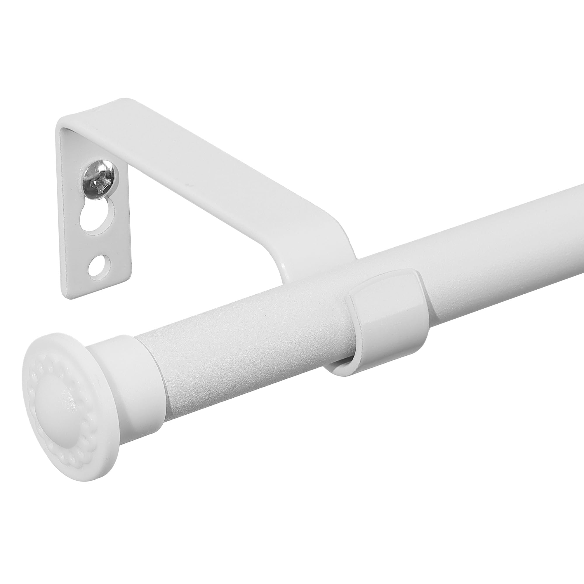 Matte White Single Curtain Rod 76-238 cm with Heavy Duty Brackets, 1.6 cm Diameter for Windows-image-183a2cfa-0cd8-4bef-aadf-b82fb490d703-67994