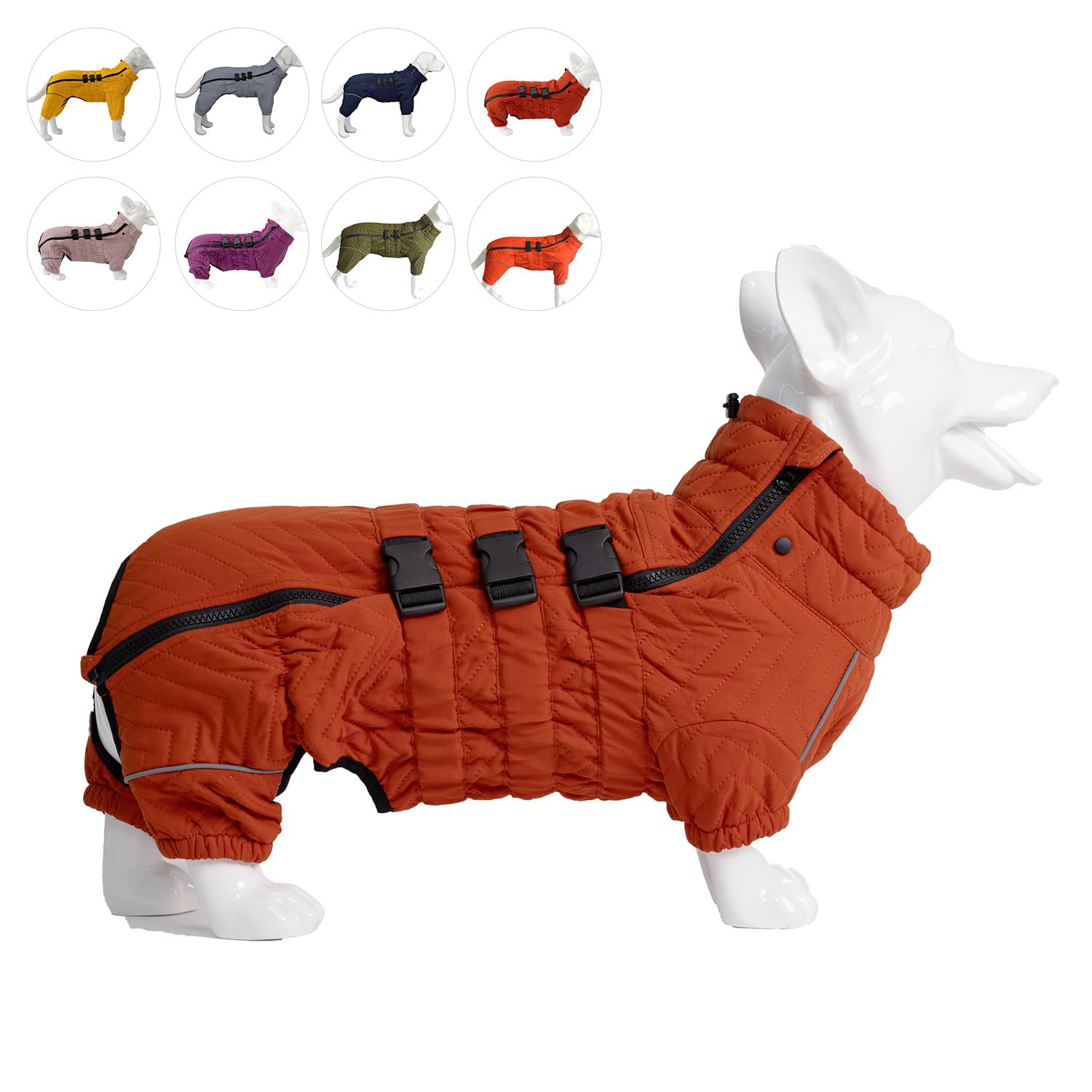Dog Coat Waterproof Windproof 4-Leg - Orange D-L-image-aa910e68-af04-4043-bfad-efed19779234-100507