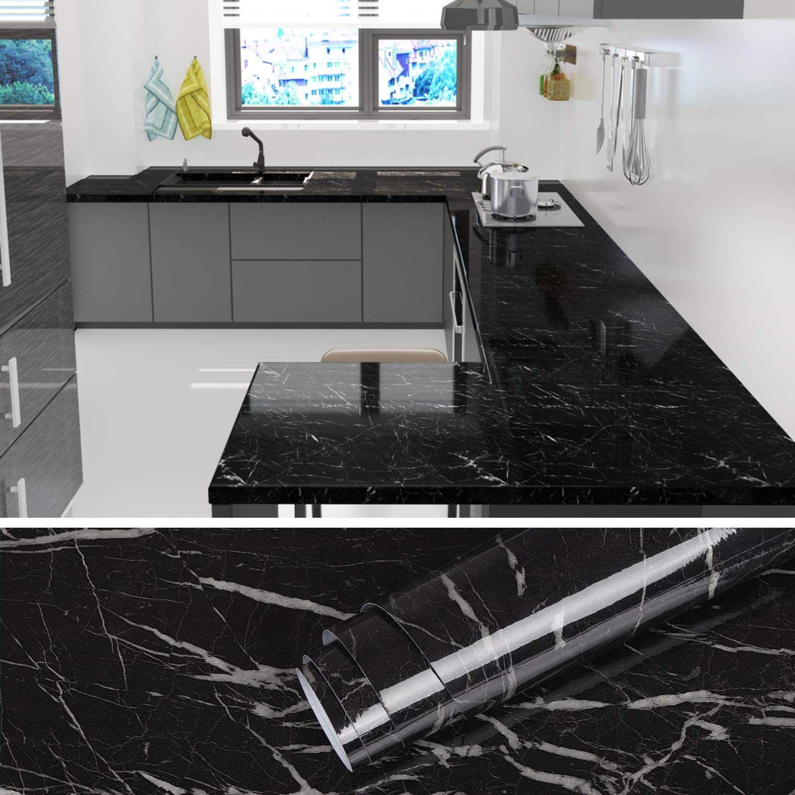 Marble Wallpaper Vinyl Wrap - Black 60cm x 900cm-image-768bd67f-2032-425c-b24c-4e511b1fe468-100804
