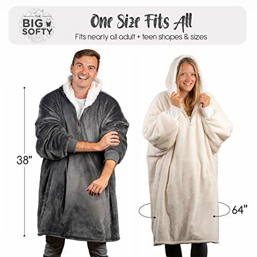 Winthome Oversized Fleece Blanket Hoodie – Light & Soft Wearable Blanket For Adults & Teens, One Size Fits All-728612