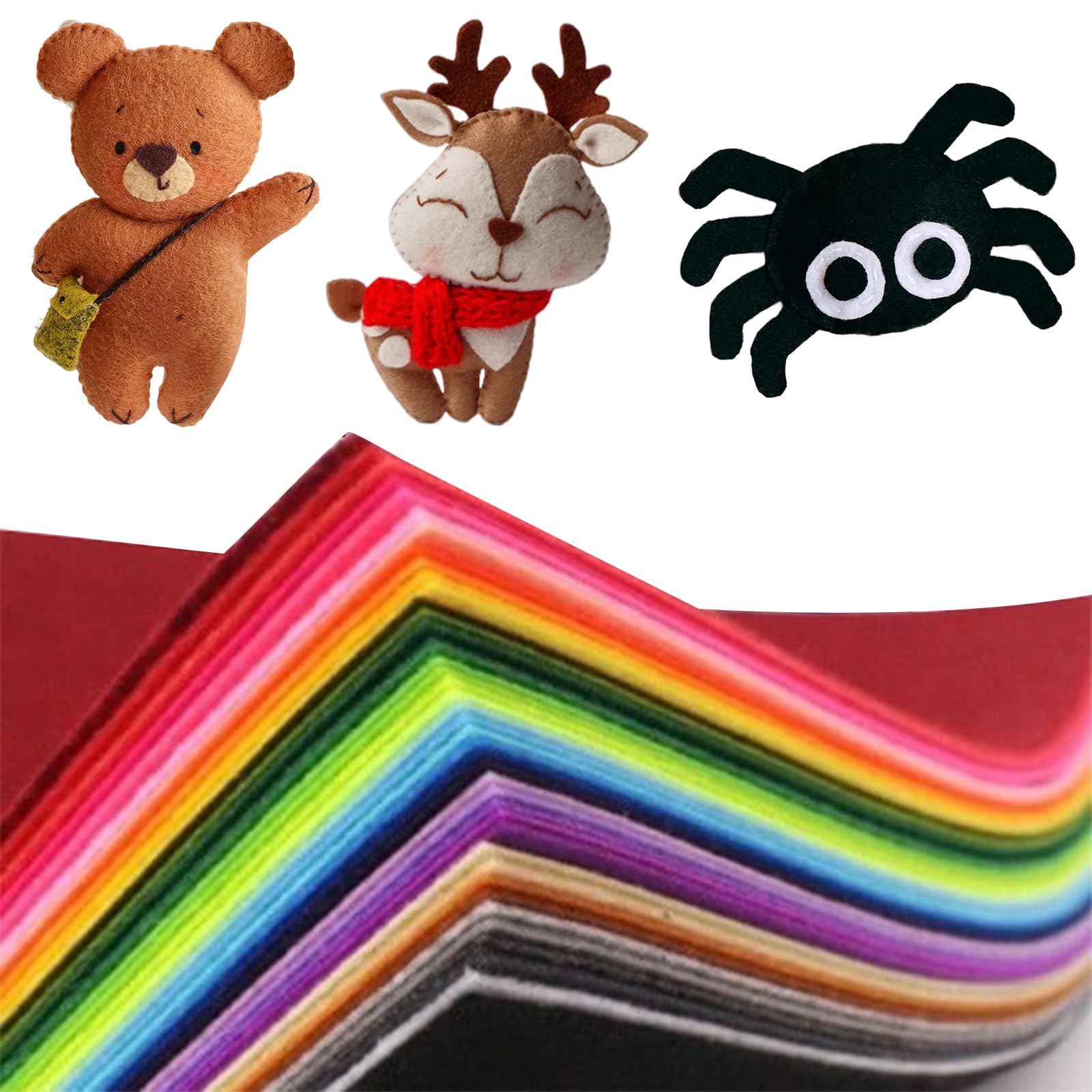 40PCS Colour Felt Fabric Sheets 20x30cm - DIY Crafts, Sewing, Bright Non-Fade