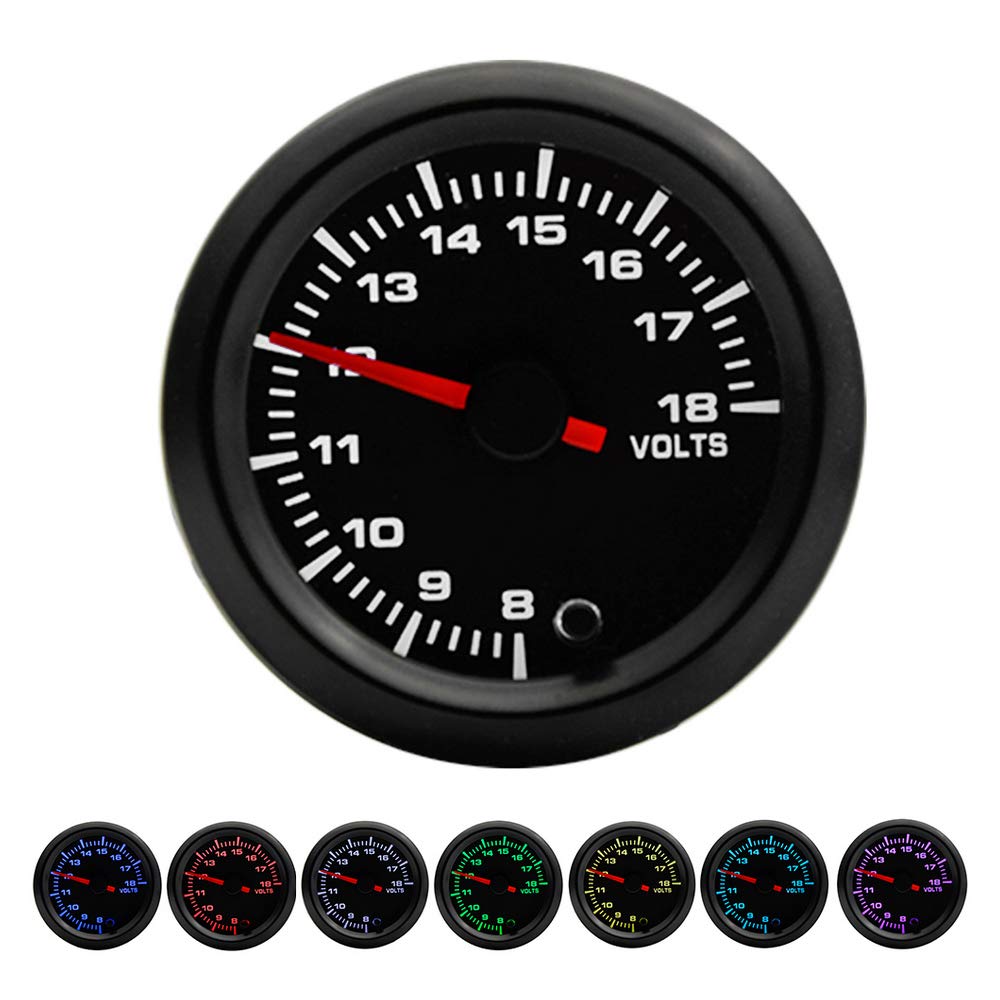 Universal 2-inch 52mm Car Voltage Gauge with 7 Colour LED Indicator Light - Easy Install-image-f9f5b28d-1438-4a80-9691-ecce9f62a9dd-78888