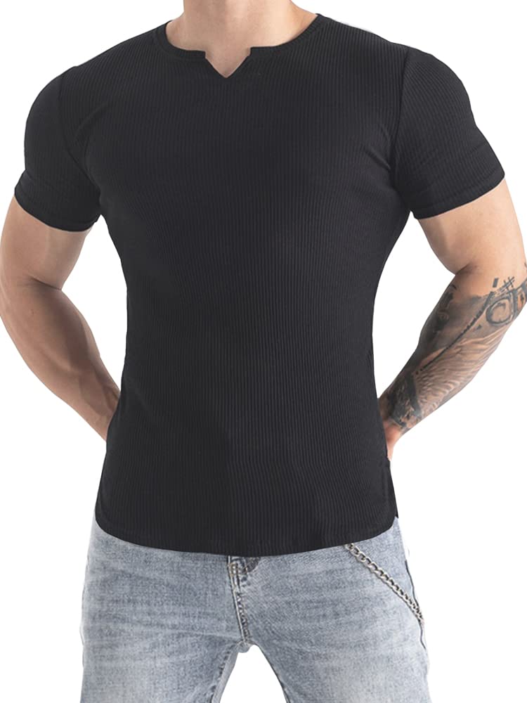 Men's Slim Fit V-Neck T-Shirt - Black S-image-53f3a383-b4b5-4d76-bfa5-67ad6bf942ef-114720