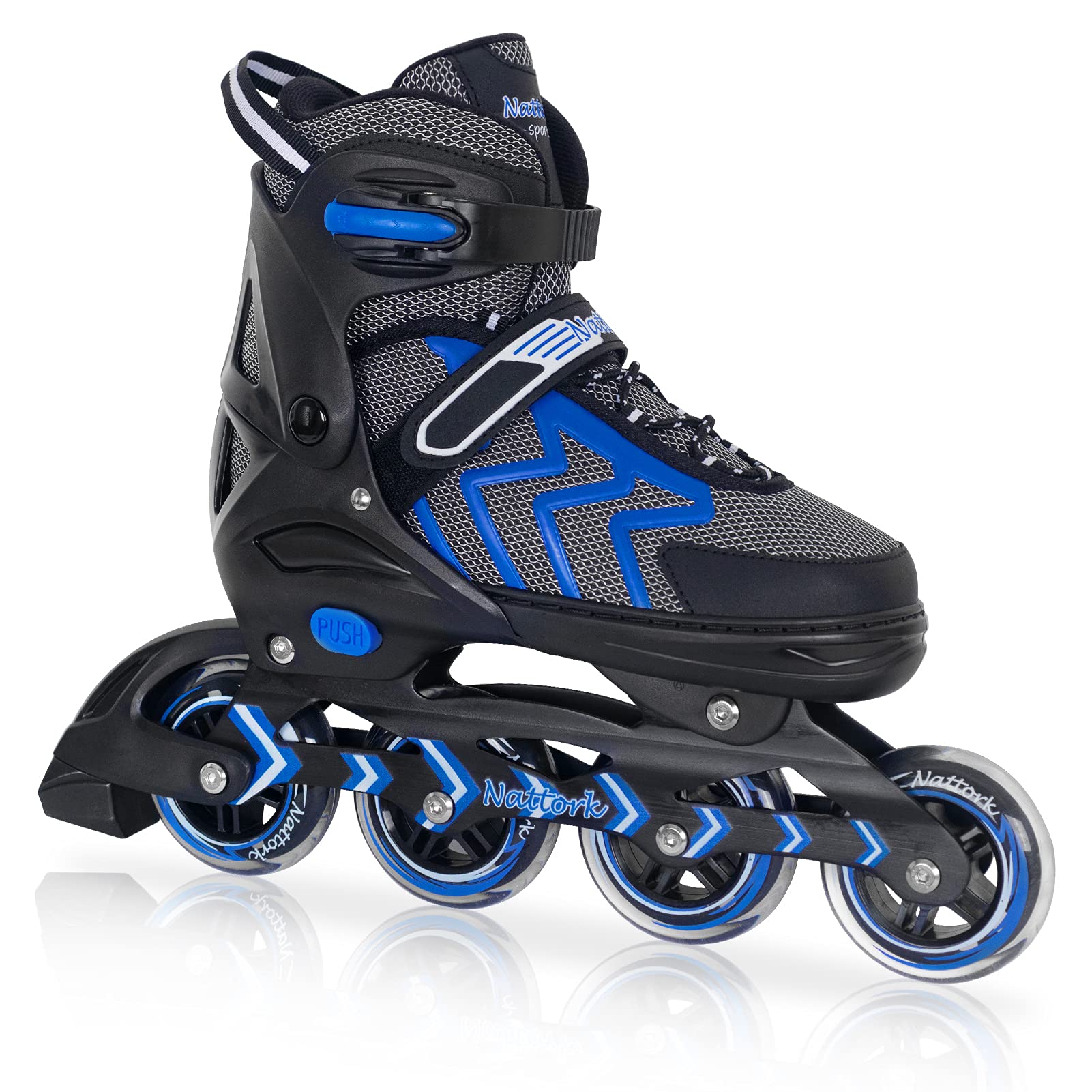 Adjustable Inline Roller Skates - Blue X-Large (UK 5-7)-image-0929adec-fcc1-4ac6-9f14-6a477394a709-118495