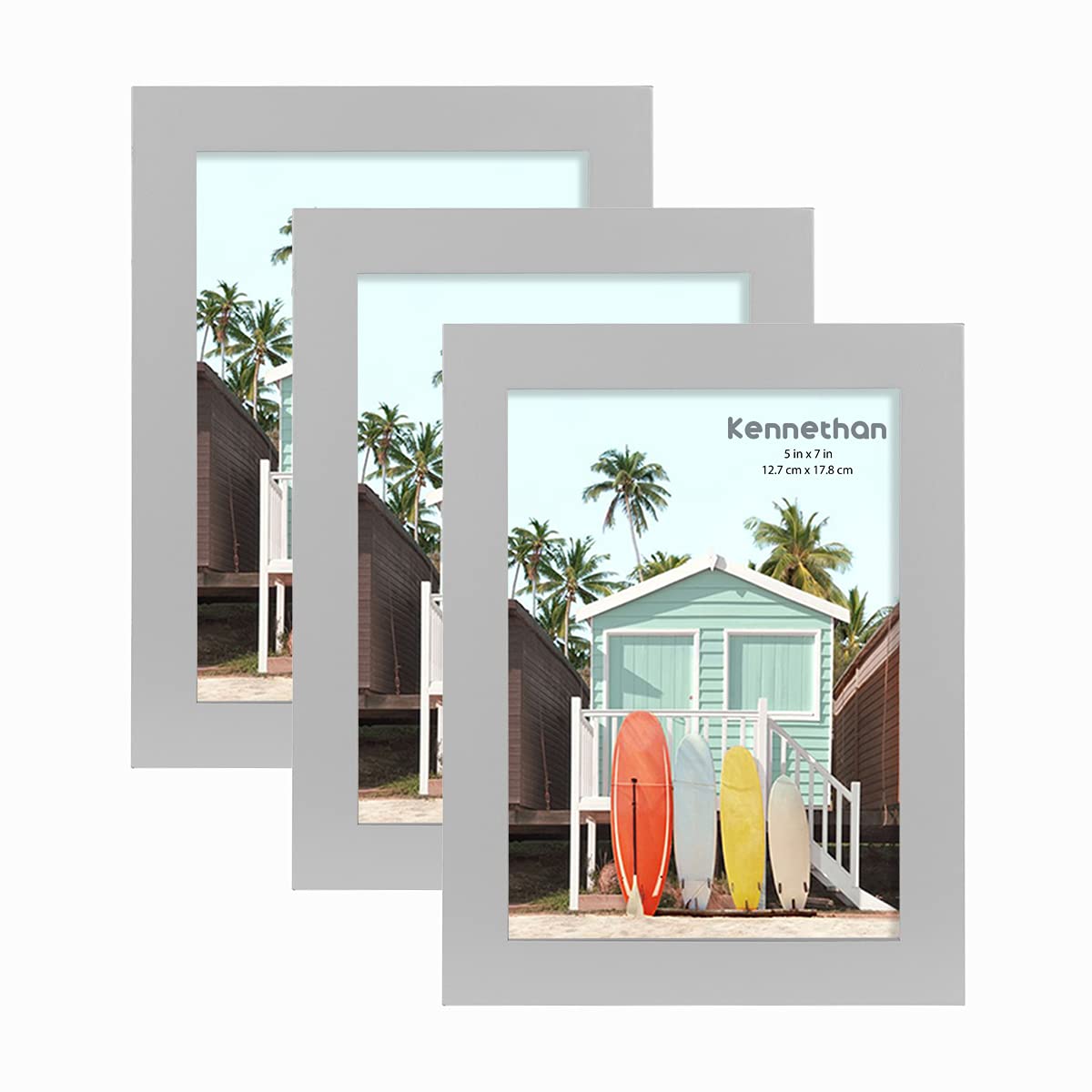 Stylish Grey Picture Frame Set with White Mount for A4/A3 Prints - 5x7 Inch, 3 Pack-image-5672ea58-145e-479f-b51c-bfc7eecd8c83-58602