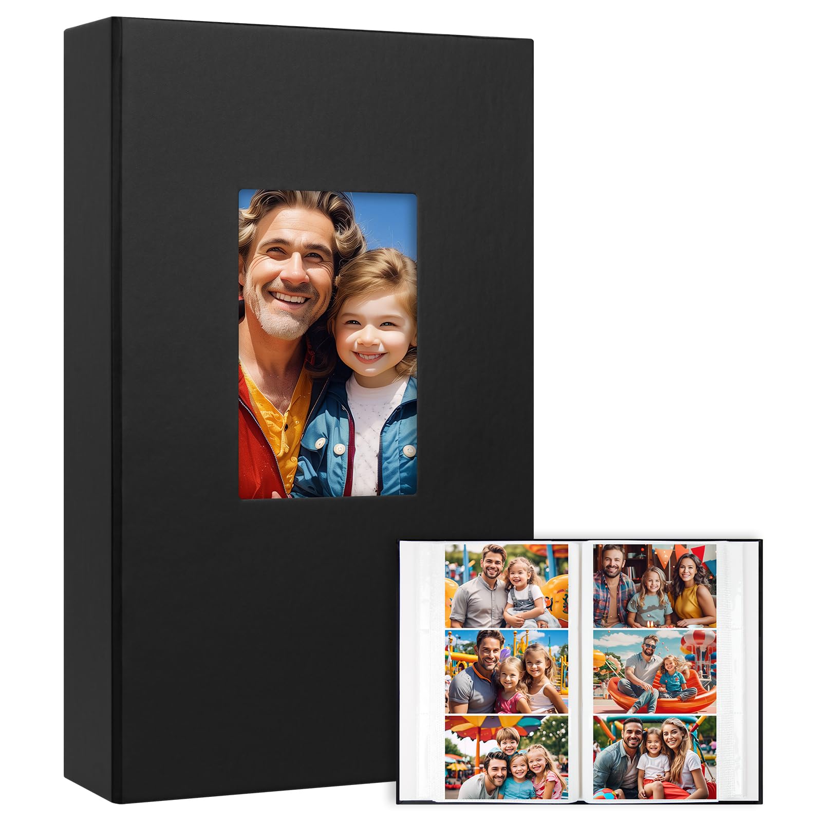 Leather Photo Album 6x4 360 Pockets - Black Large-image-c2ffb65a-40e5-4752-8f47-4bb80550ea50-105110