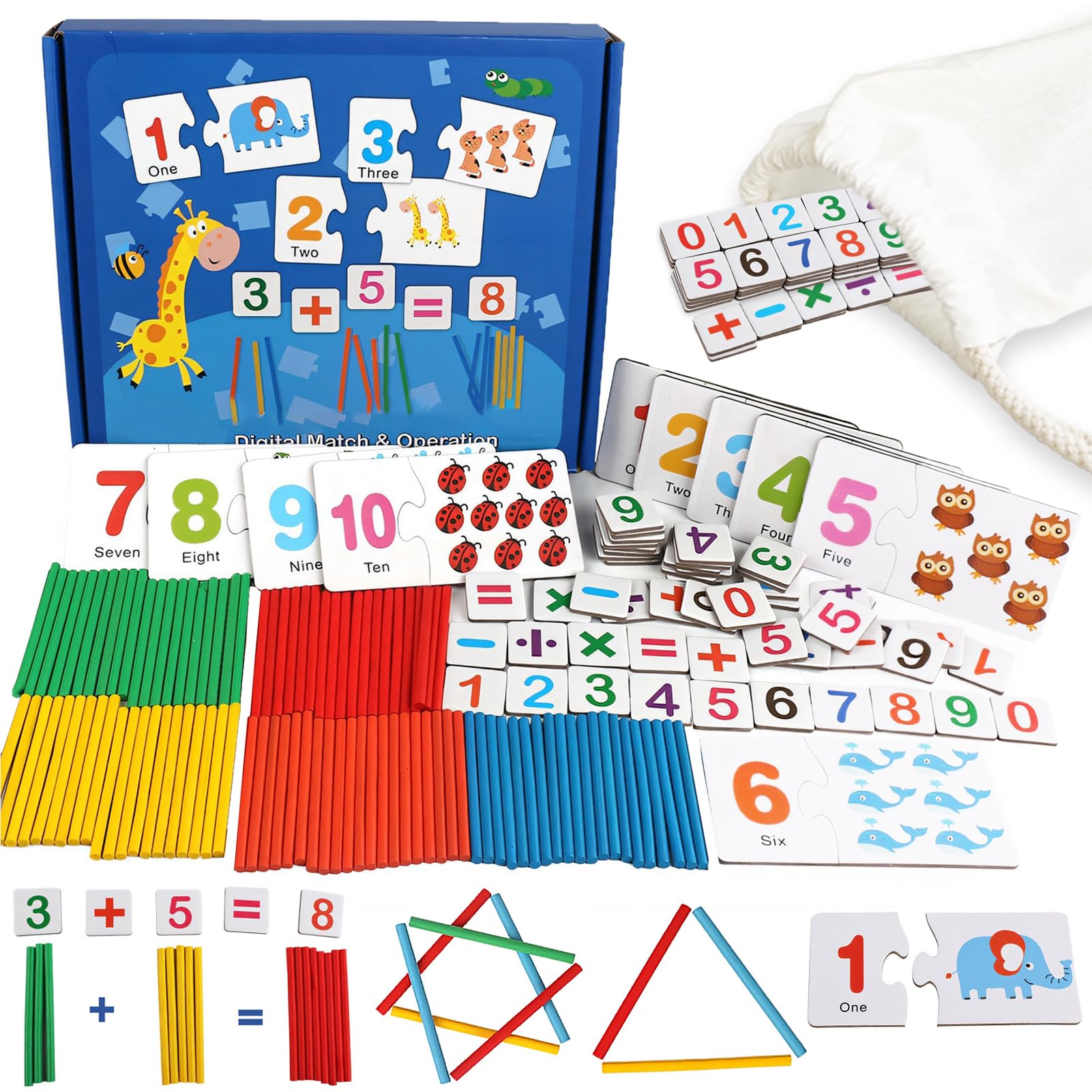Montessori Counting Toys Set - Red Blue Green Yellow Orange-image-20aaeed0-d451-4db8-9e87-0536240d4e5d-102738