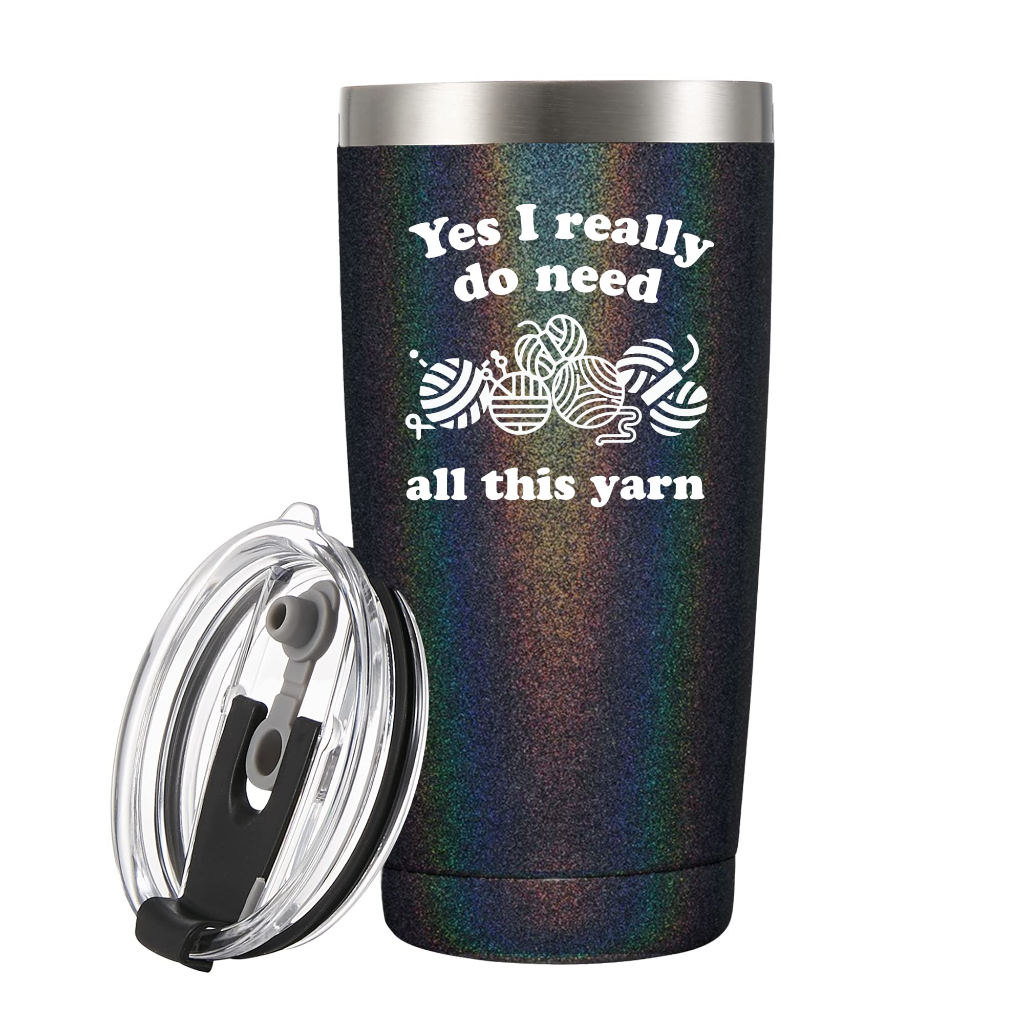 Panvola 20 oz Black Glitter Tumbler for Crocheters & Knitters - Vacuum Insulated-image-70fd4511-9058-463e-895d-d97e1bead531-54477
