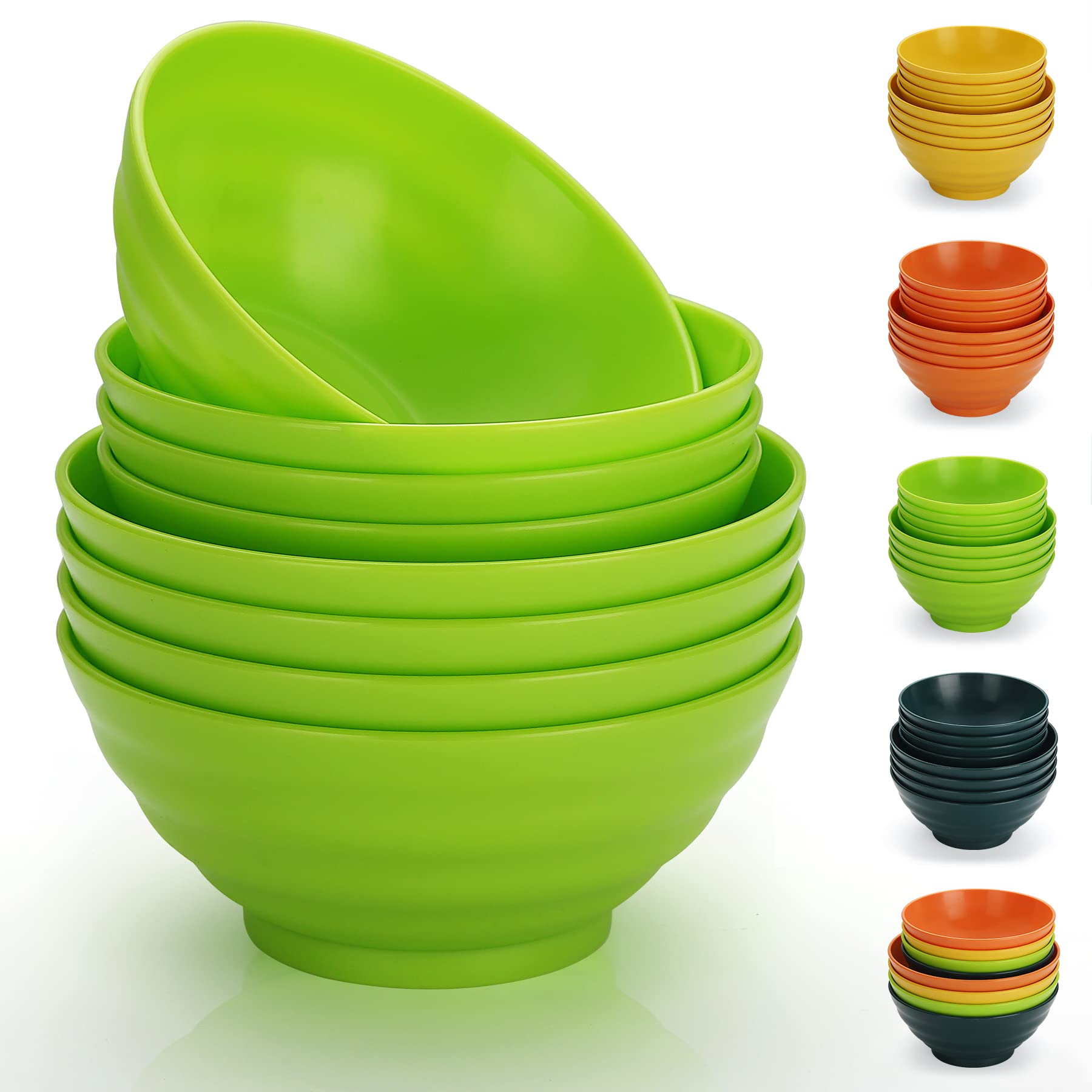 Unbreakable Set of 8 Plastic Bowls, 2 Sizes (500/1000ml) for Cereal, Soup, & More-image-a010beda-1ec2-4d89-85f8-cd7eaa1a82d1-53530