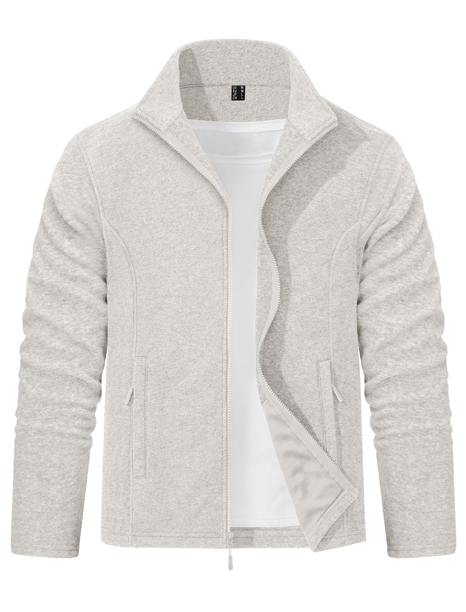 Men's Polar Fleece Jacket - Beige XXL
