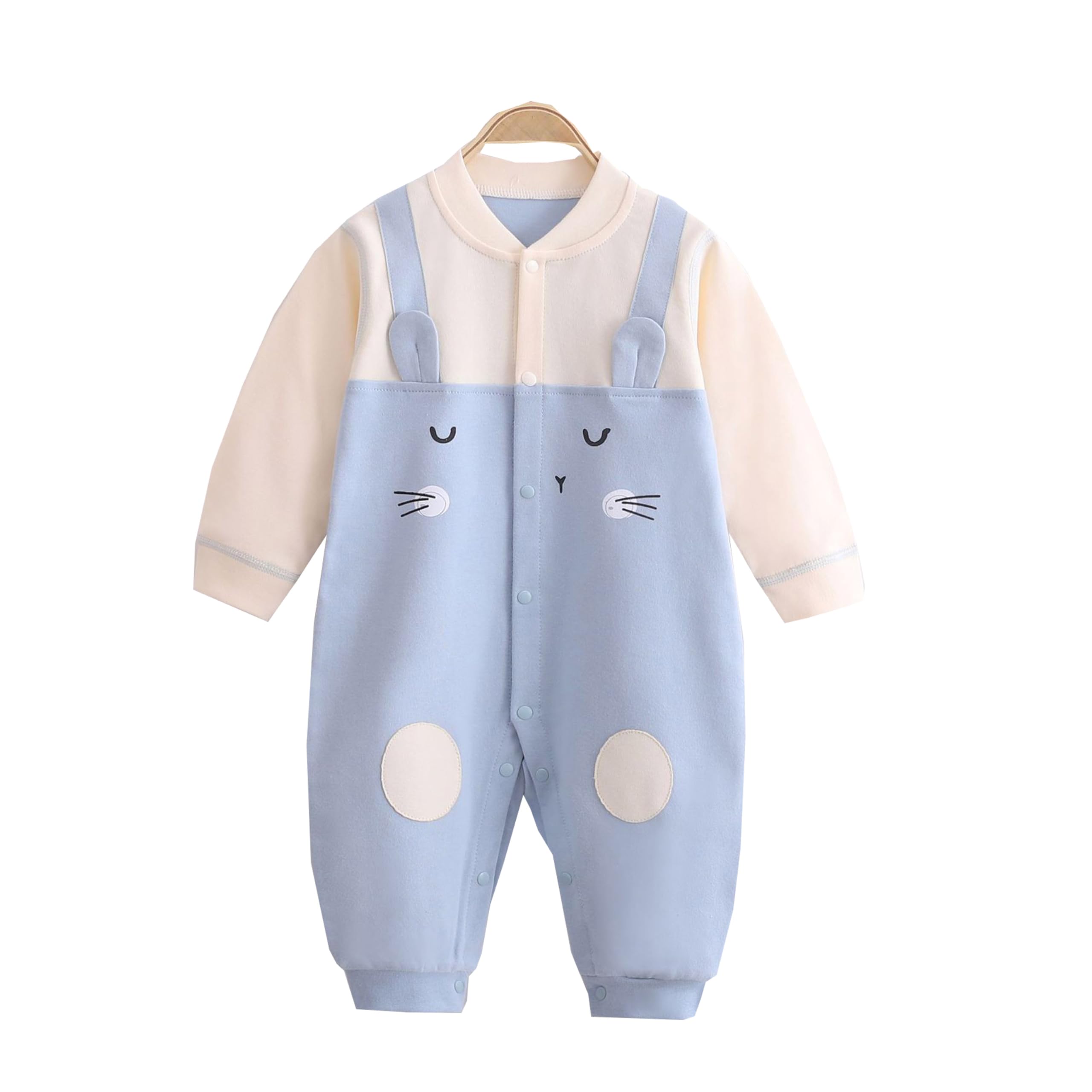 Unisex Baby Rabbit Romper – Long Sleeve Easter Outfit for Newborns (6-9 Months)