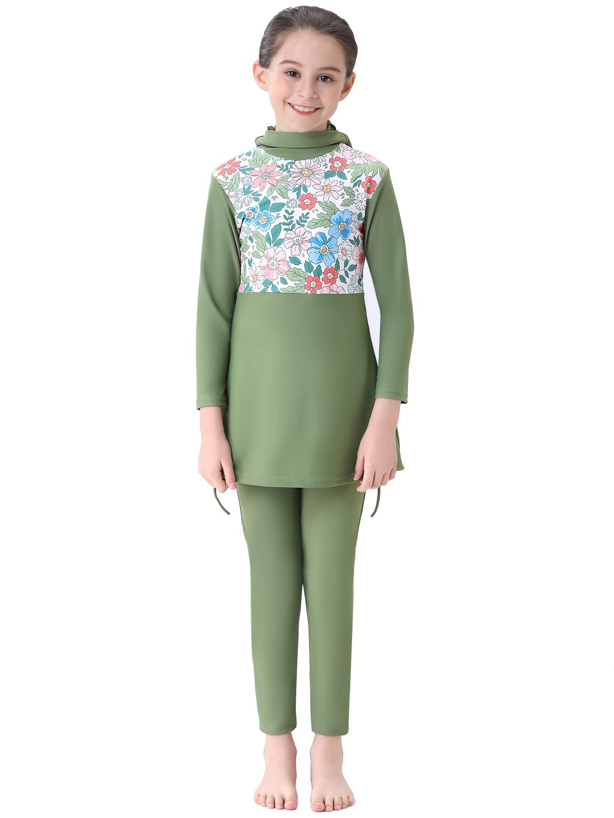 Girls Modest Burkini Swimwear - Green 90cm-image-3fdf88a4-7a80-426b-b61d-908cc603b700-85724