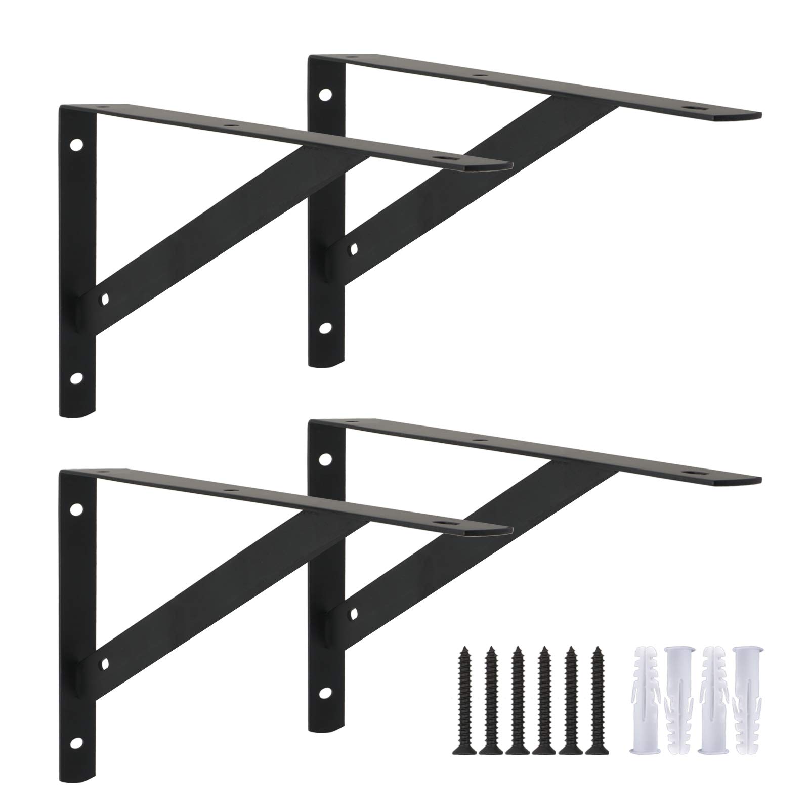 Triangle Shelf Brackets 4 Pack, Iron Right-Angle Corner Brace Supports with Screws, 10-inch, Black-image-b6c1b695-be99-45a1-a00e-d4690f516aaf-67048