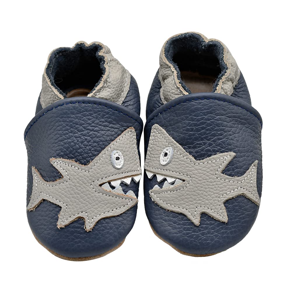 Baby Leather Moccasins Prewalker - Navyblue Shark 0-6 Months-image-dcafc081-101f-4be4-835f-ddf5fe693be9-111791