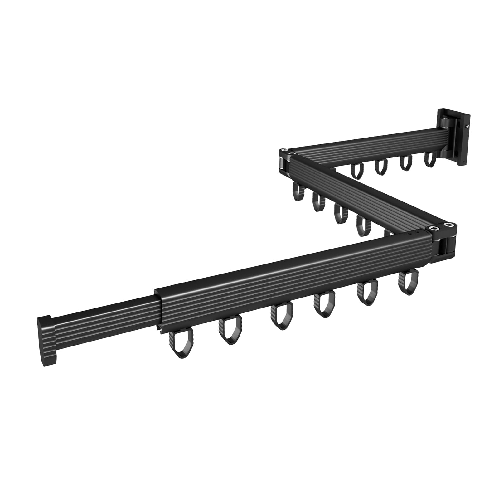 Collapsible Wall Clothes Rack - Black Steel-image-125edb7c-7d62-4db7-8b09-8a660f847541-114354