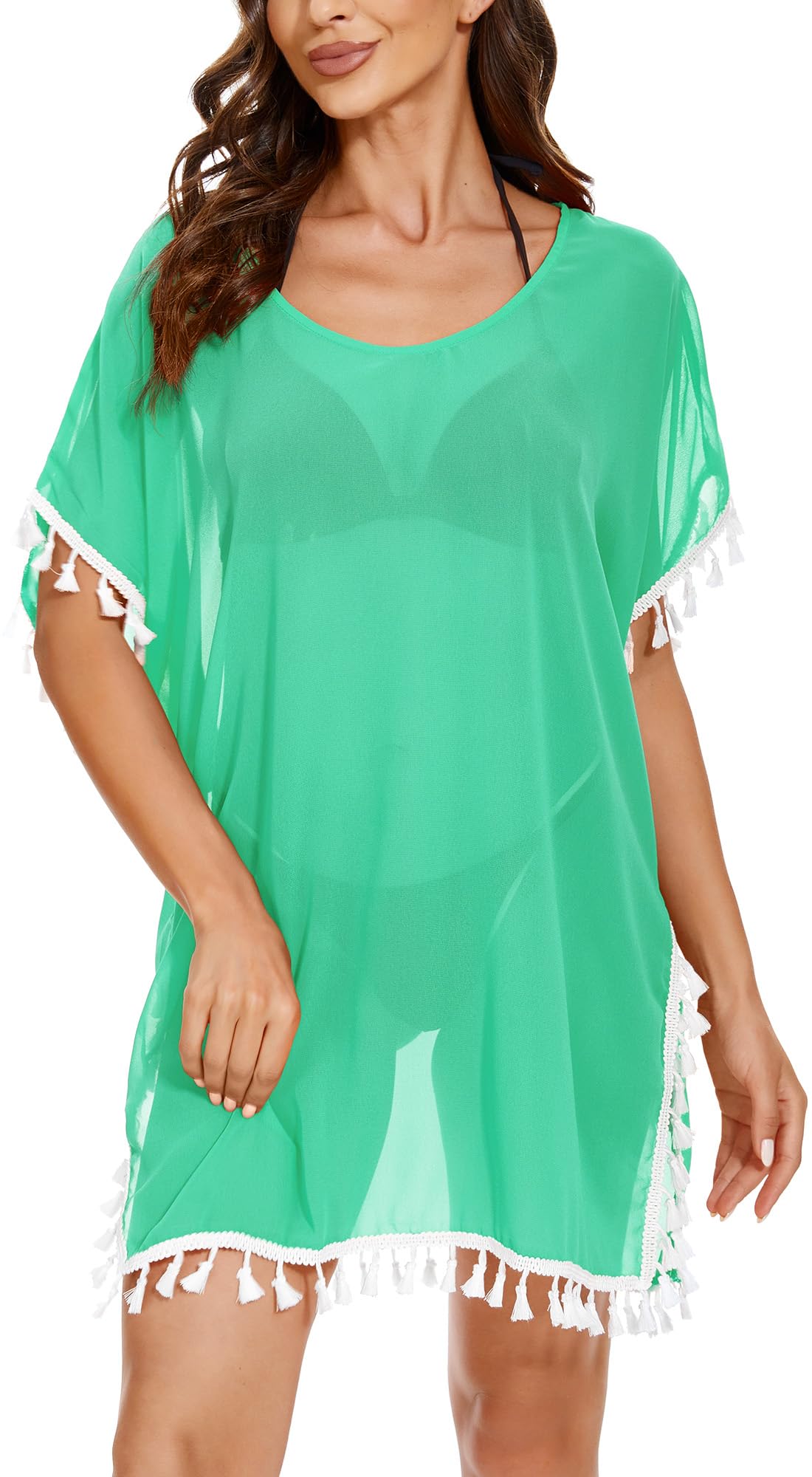 Chiffon Tassel Swimsuit Cover Up - Light Green XL-image-9d224d9f-8837-426a-a9a7-f25e8d6511b1-108937