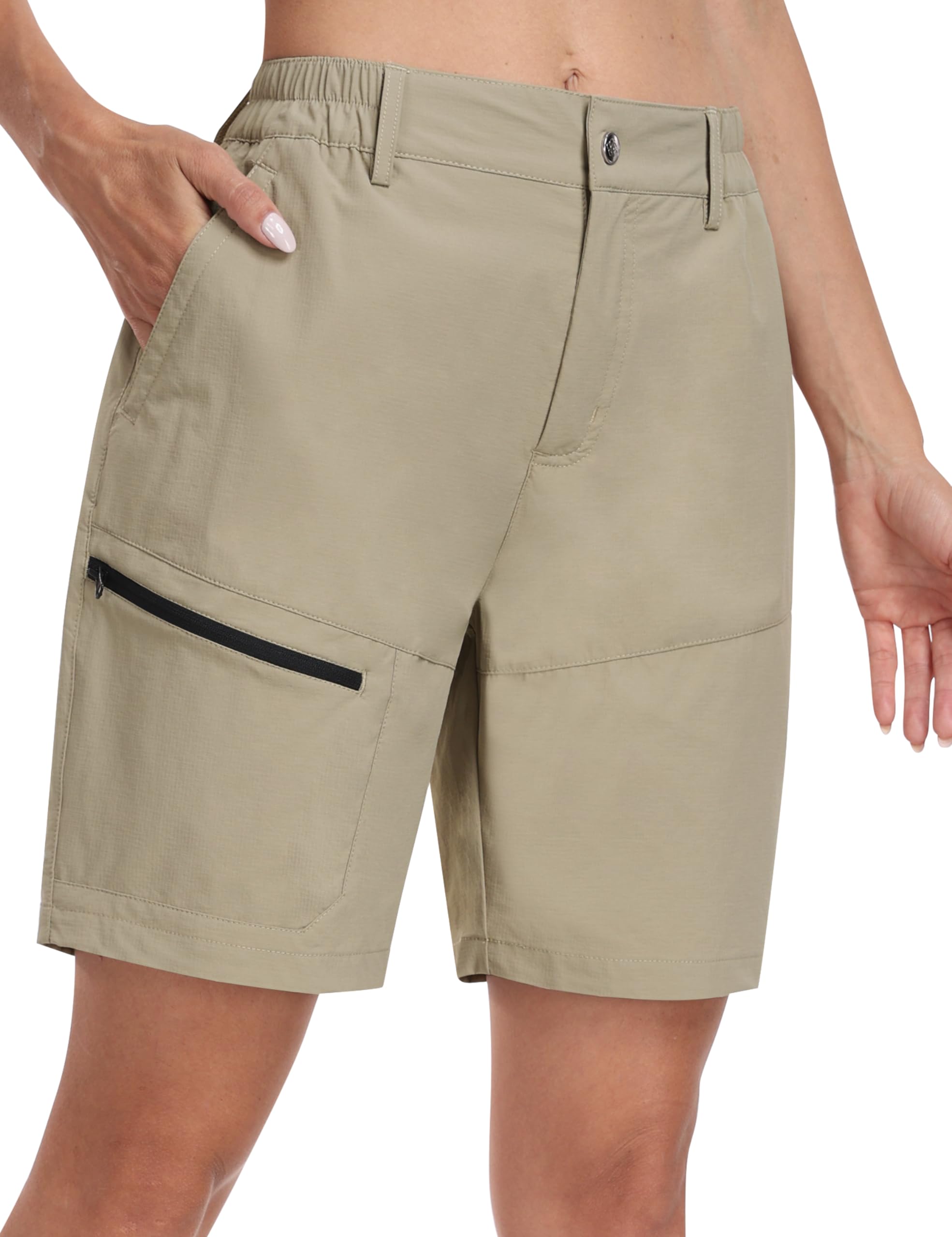Ladies Cargo Shorts - Khaki S-image-63aa4594-0823-4bfa-959a-46c2a39dede7-93340