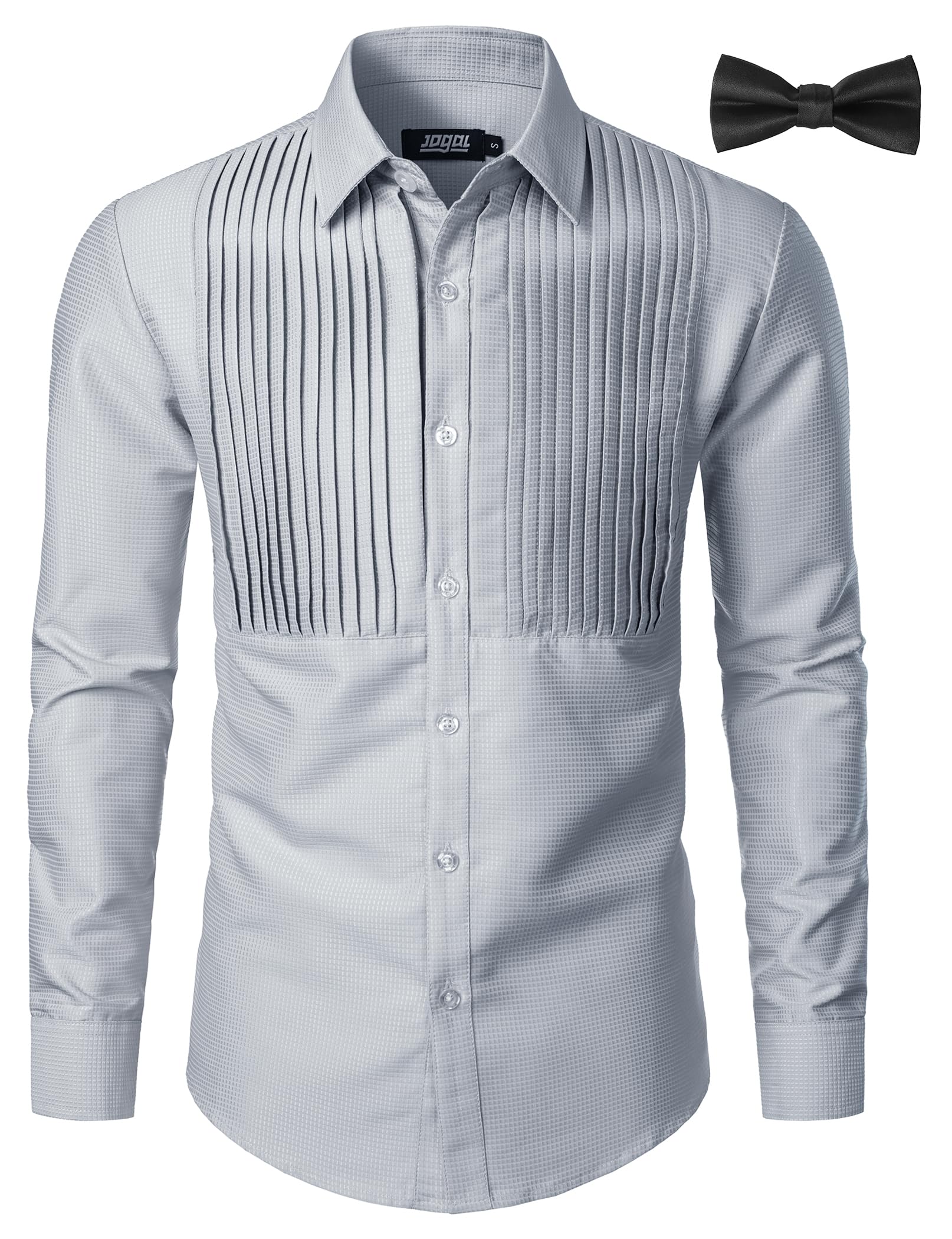Men's Pleated Tuxedo Shirt - Grey XL-image-5c47deec-189b-4c87-bf28-c1474bc72d07-93804