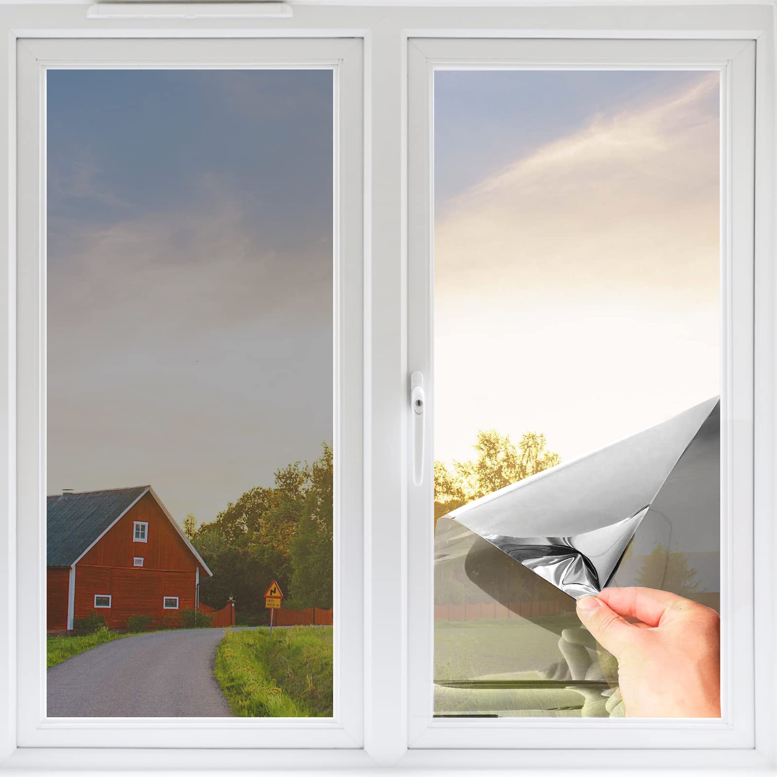 60x200cm Non-Adhesive One Way Privacy Window Film - Heat Reflective, UV Protection (Grey Silver)-image-e19708f1-6e8c-4cd0-b8be-e2d0891c4f4a-63100