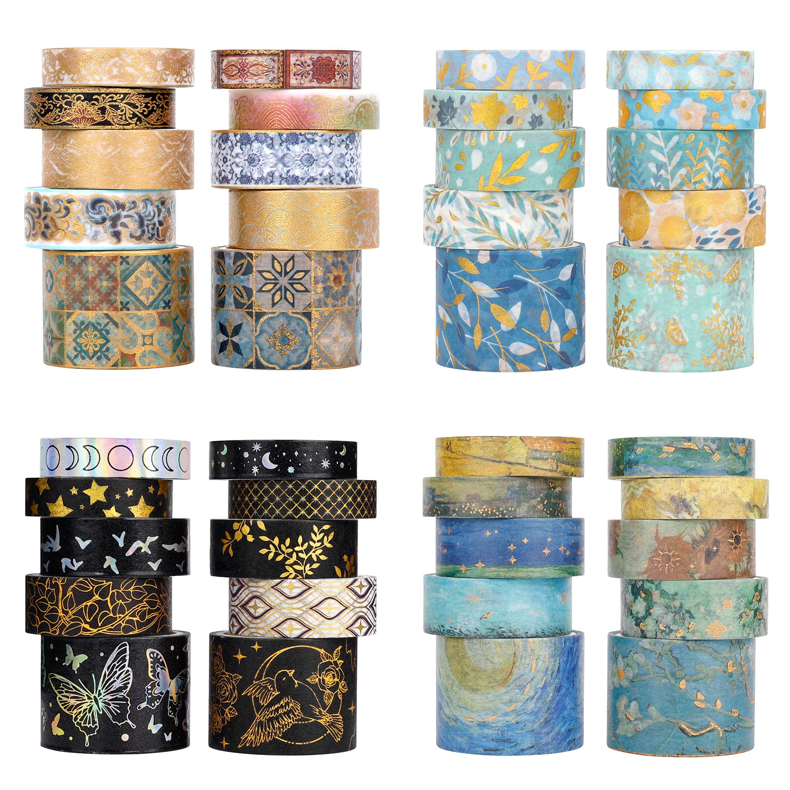 40 Rolls Multi-Pattern Decorative Washi Tape for Art & Craft Projects - Home & Kitchen-image-5f1b3c87-b6d4-4f99-922a-1a1a9105b0ad-56898