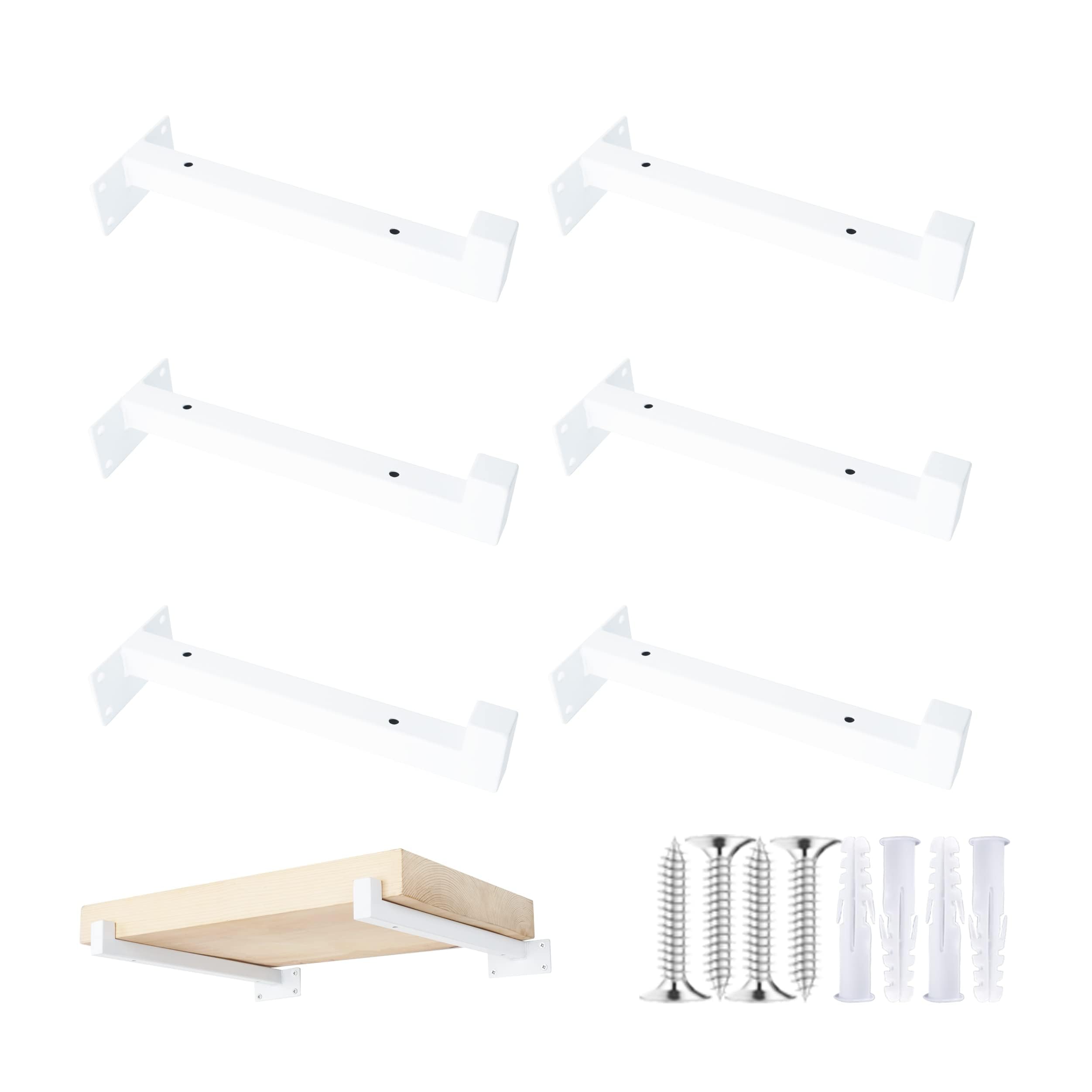 6 Pack Heavy Duty Shelf Brackets with Lip - Industrial Iron for Kitchen/Bathroom, White 10"-image-b6d363af-dbc4-454a-9139-4064e27d31bd-54877