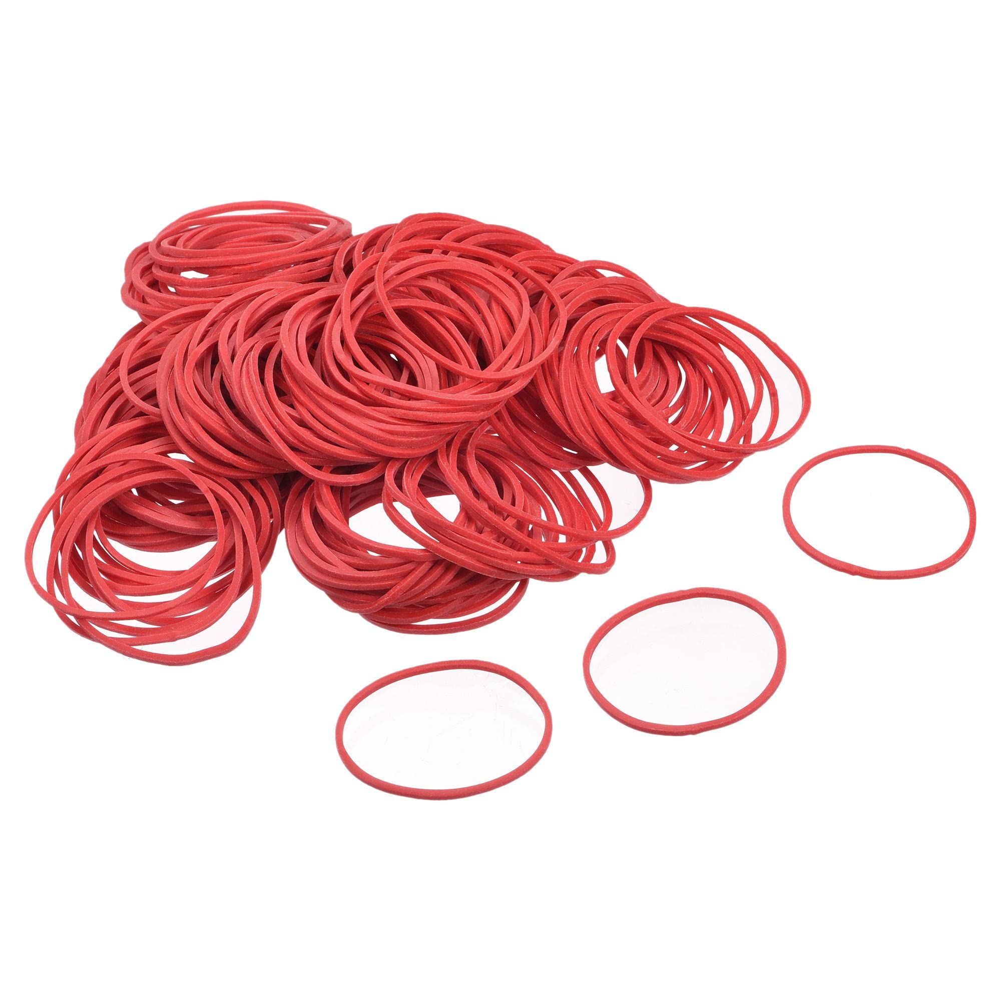 sourcing map Rubber Band Stretchable Rubber Red 1.5inch 0.06inch 700