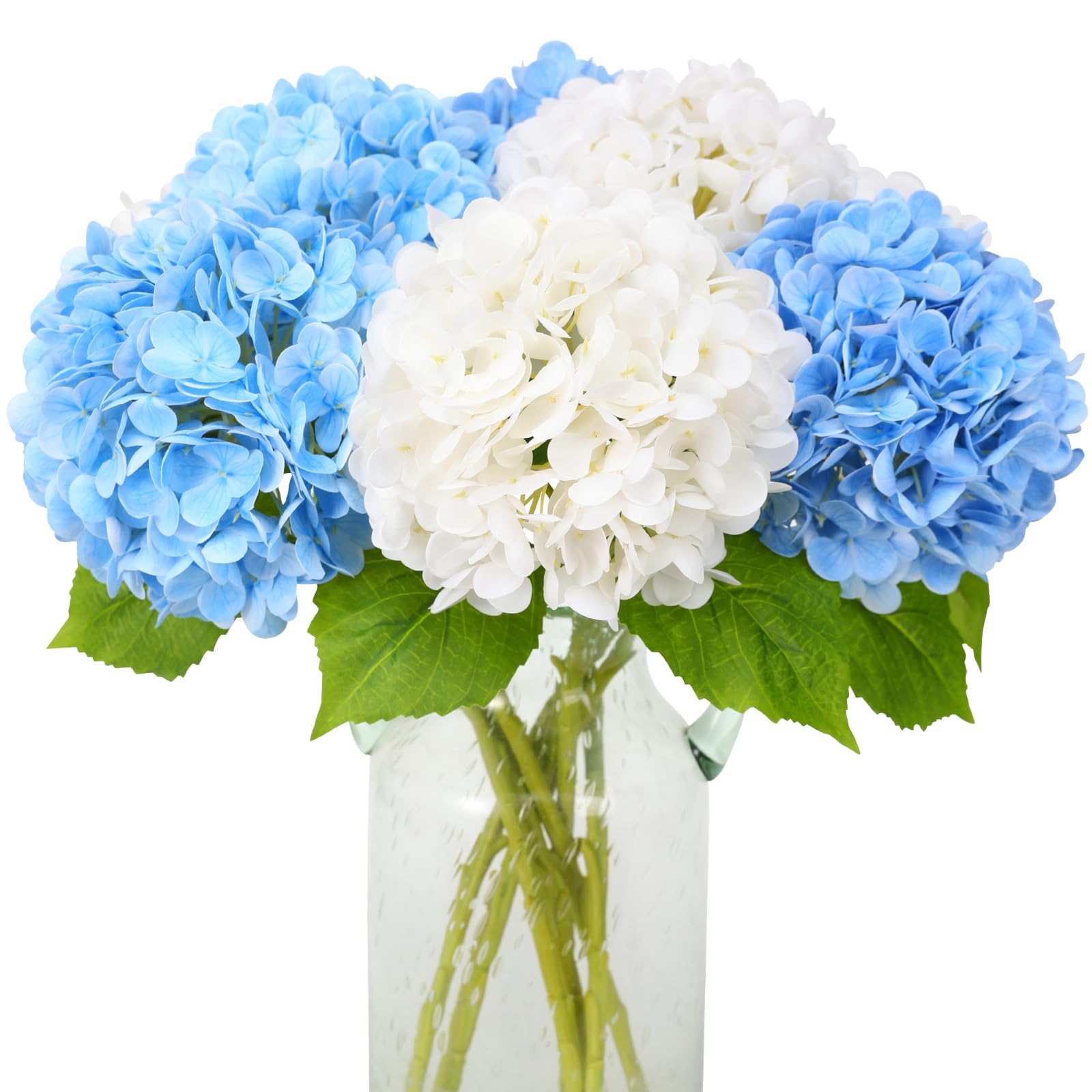 Artificial Hydrangea Flowers 4 PCS - White and Blue-image-ef0d899f-3060-4d78-89ce-30a7c92b4b76-110086
