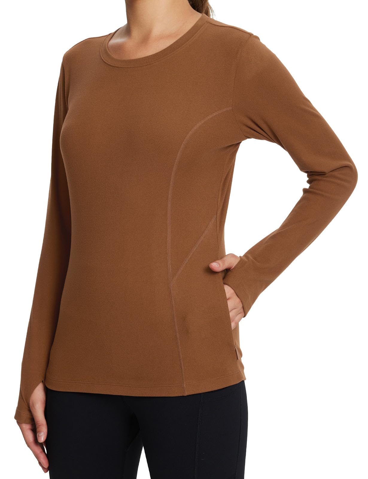 Women's Thermal Fleece Top - Caramel XS-image-89d597c4-5837-40a1-b376-52278ccd45b8-115493