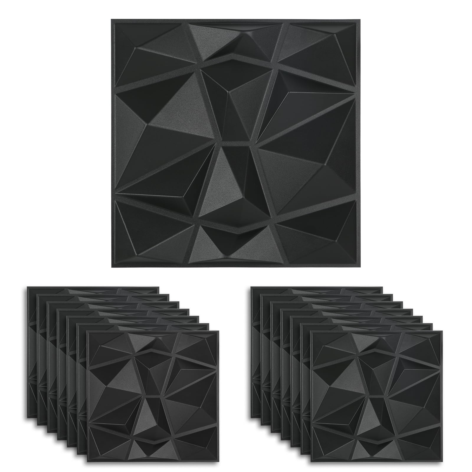 3D Wall Panels 15pcs - 300x300mm Black-image-e3b2607c-8134-4ca2-94e7-fd0dfcb6f18c-88289
